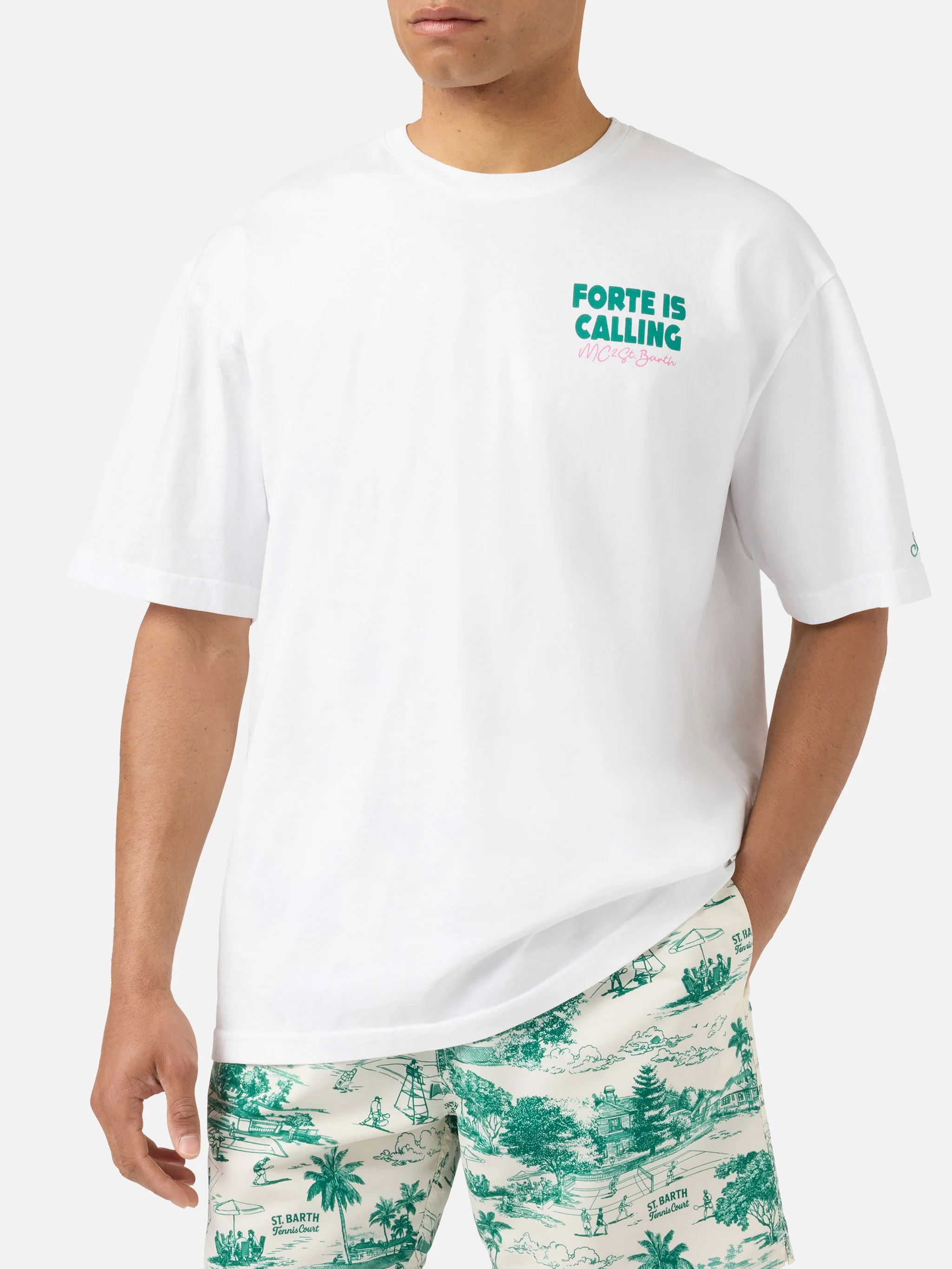 T-shirt Delmar con stampa Forte Is Calling e maxi grafica sul retro - Image 3