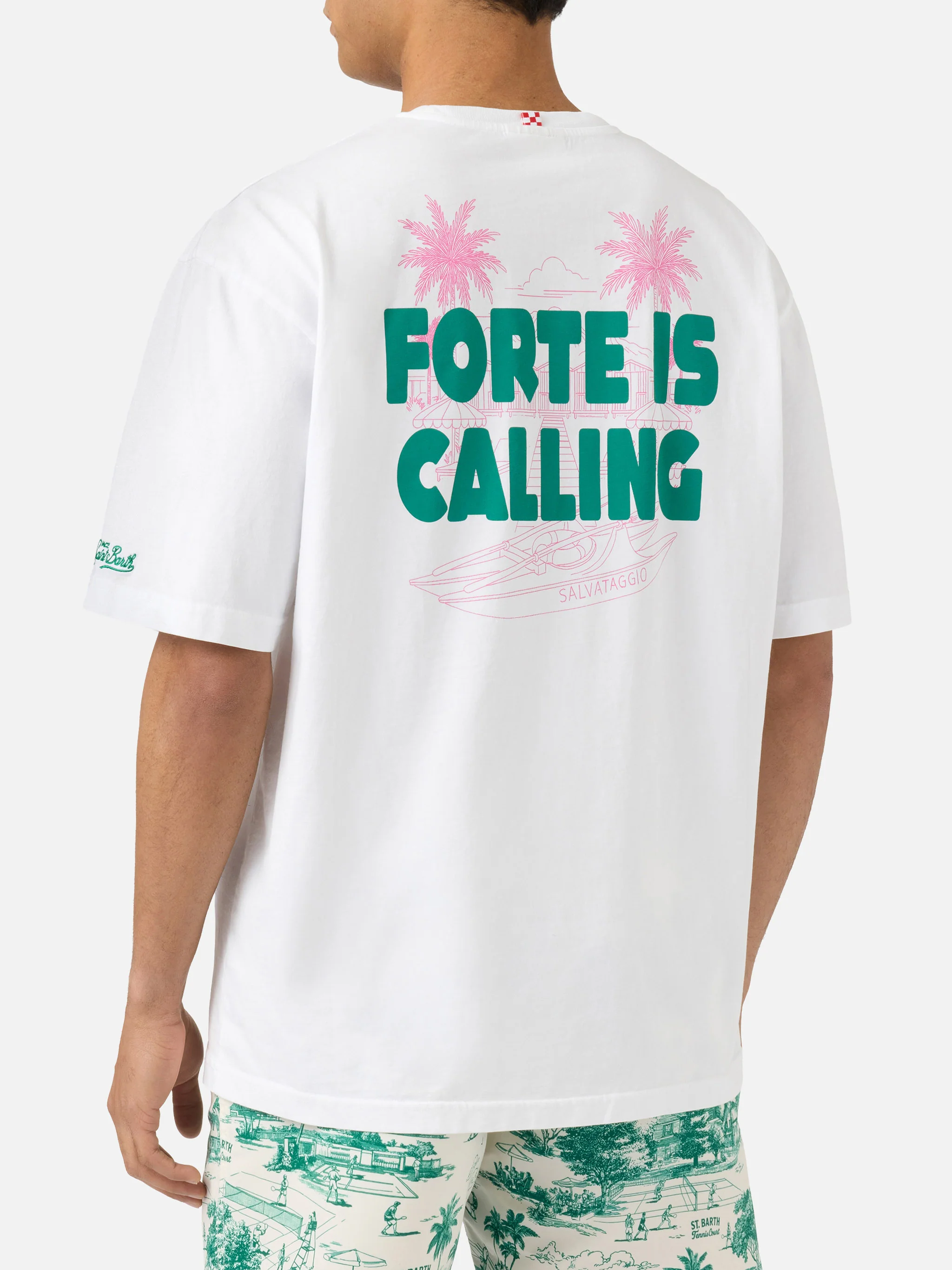 T-shirt Delmar con stampa Forte Is Calling e maxi grafica sul retro - Image 4