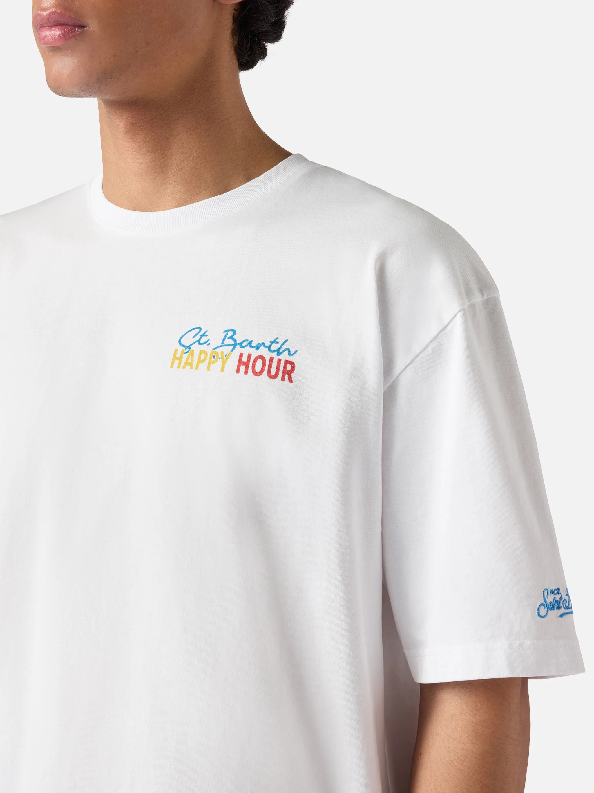 T-shirt Delmar con stampa St. Barth Happy Hour e maxi grafica sul retro - Image 2