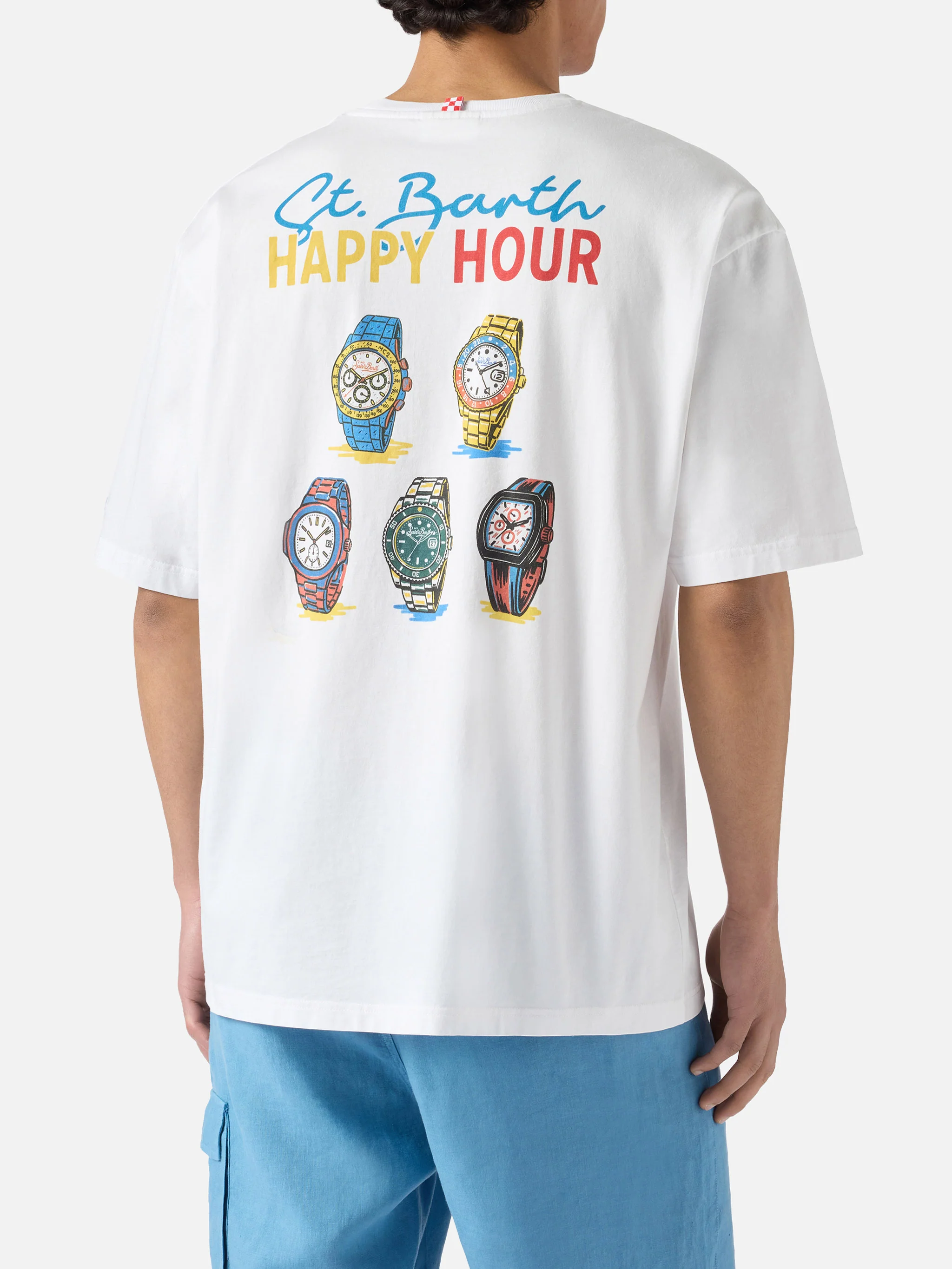 T-shirt Delmar con stampa St. Barth Happy Hour e maxi grafica sul retro - Image 4