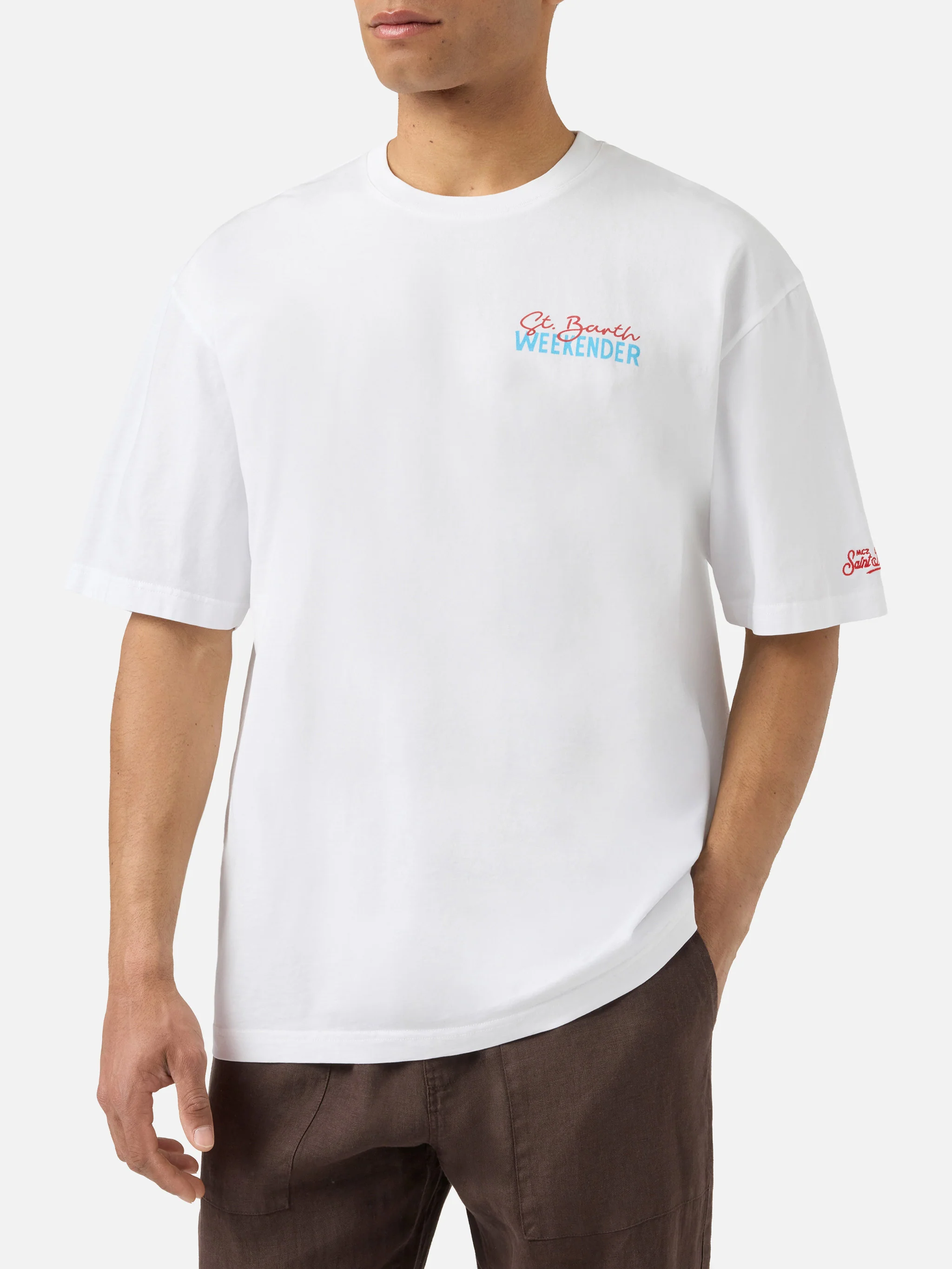 T-shirt Delmar con stampa St. Barth Weekender e maxi grafica sul retro - Image 3