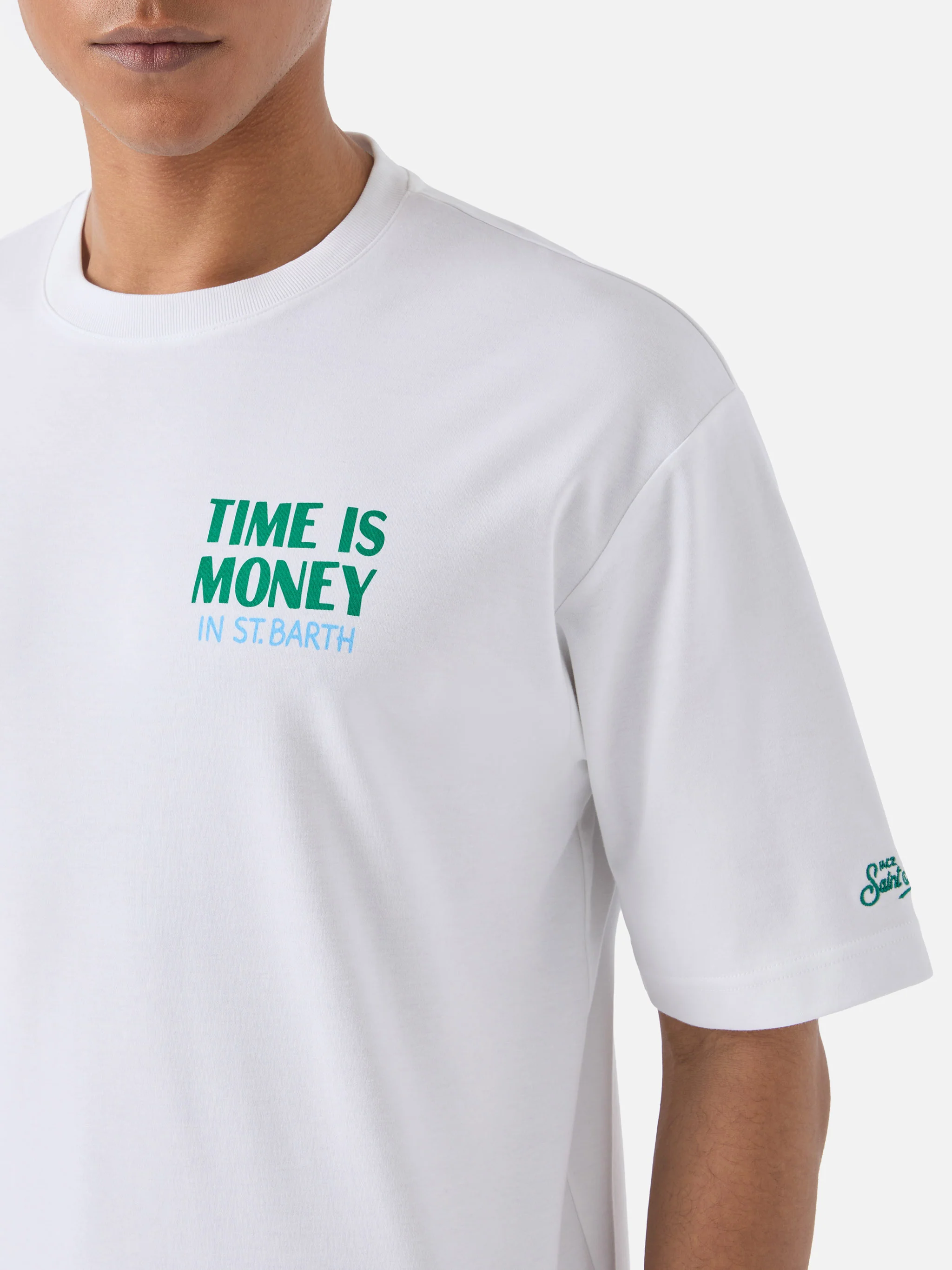 T-shirt Delmar con stampa Time Is Money e maxi grafica sul retro - Image 2
