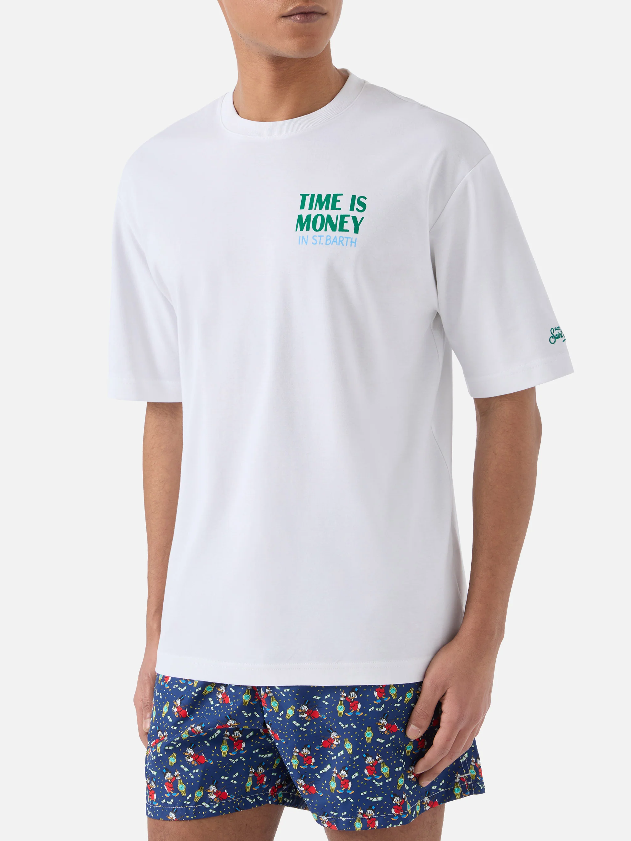 T-shirt Delmar con stampa Time Is Money e maxi grafica sul retro - Image 3