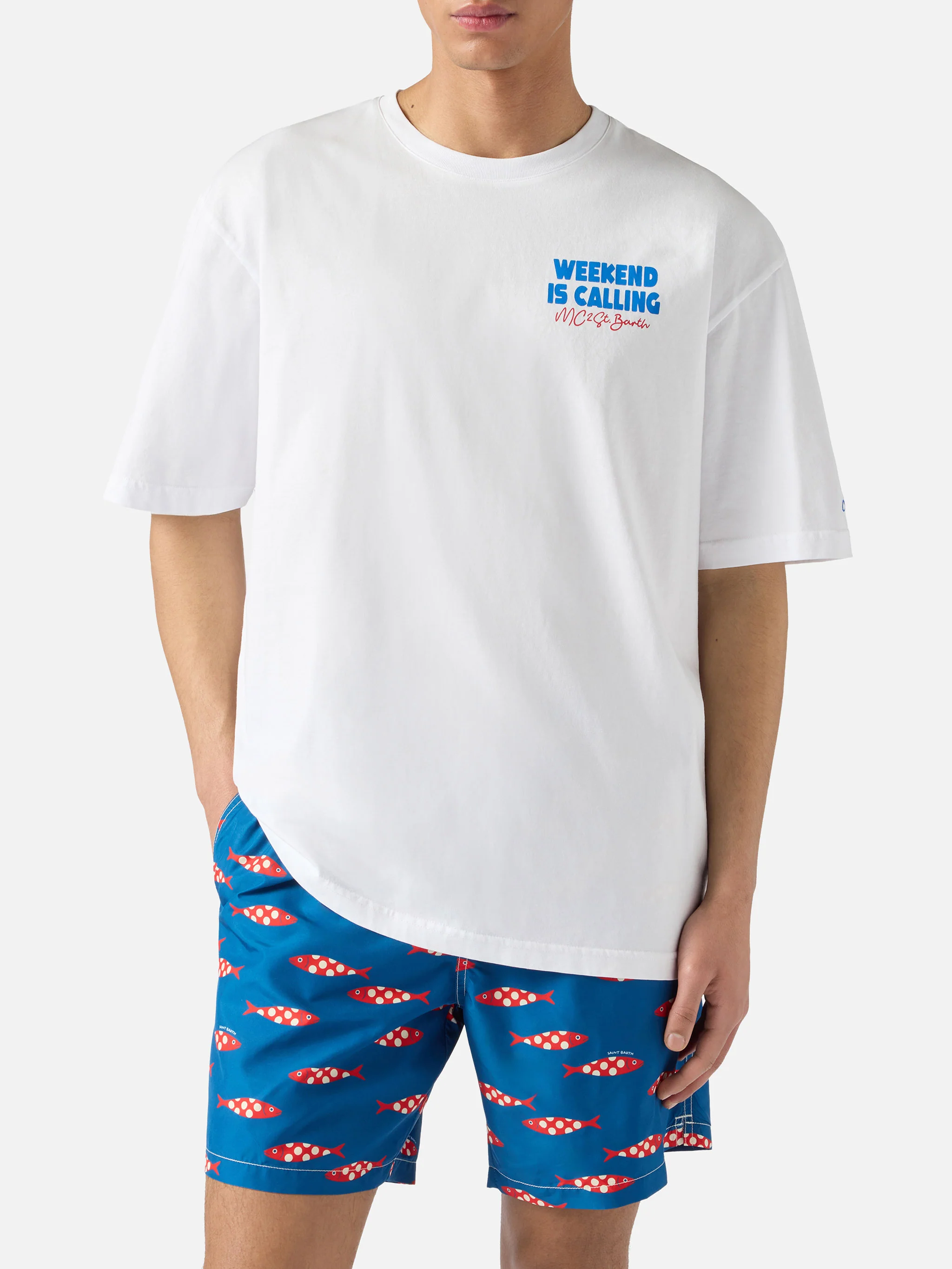 T-shirt Delmar con stampa Weekend Is Calling e maxi grafica sul retro - Image 3