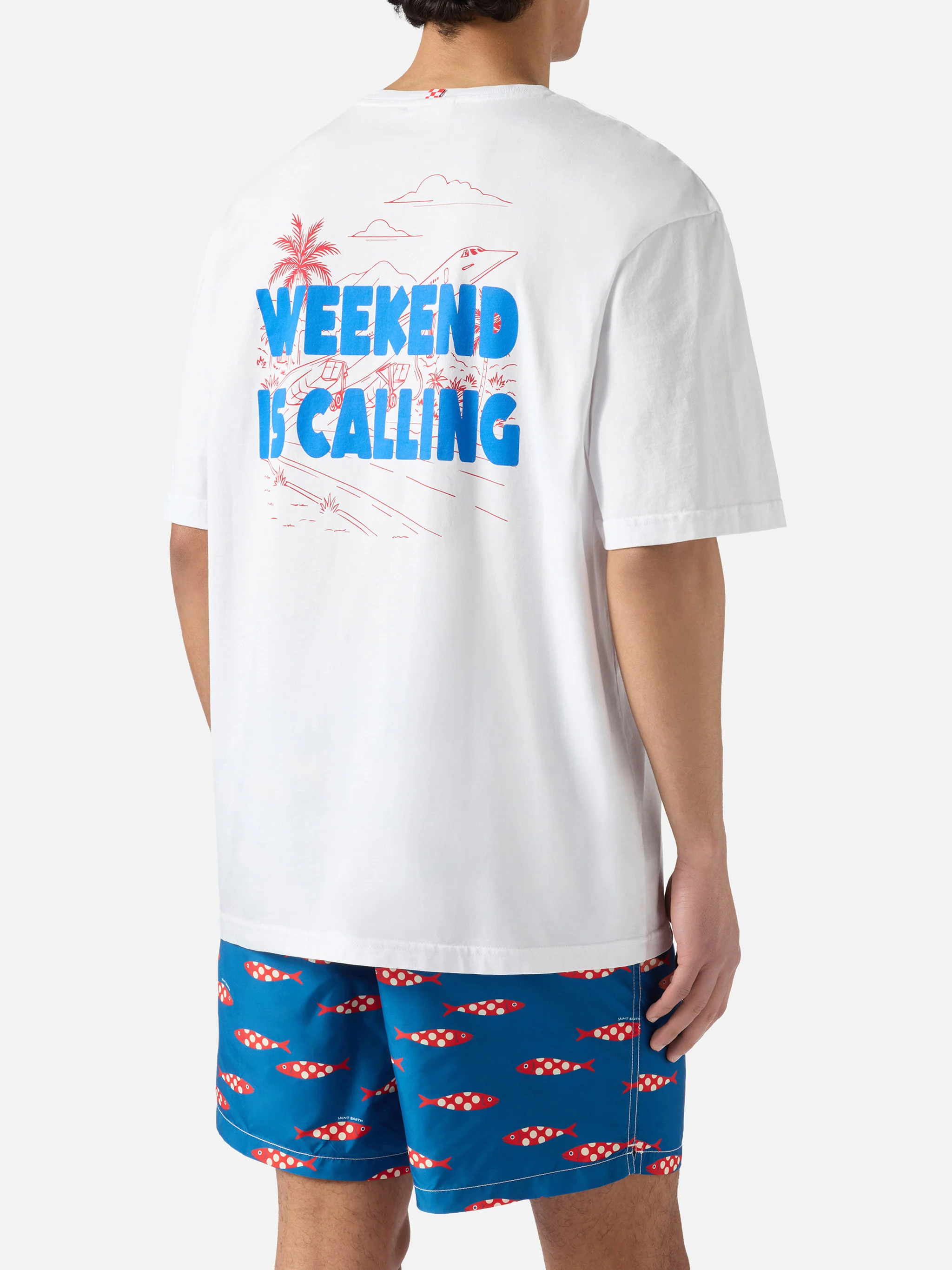 T-shirt Delmar con stampa Weekend Is Calling e maxi grafica sul retro - Image 4