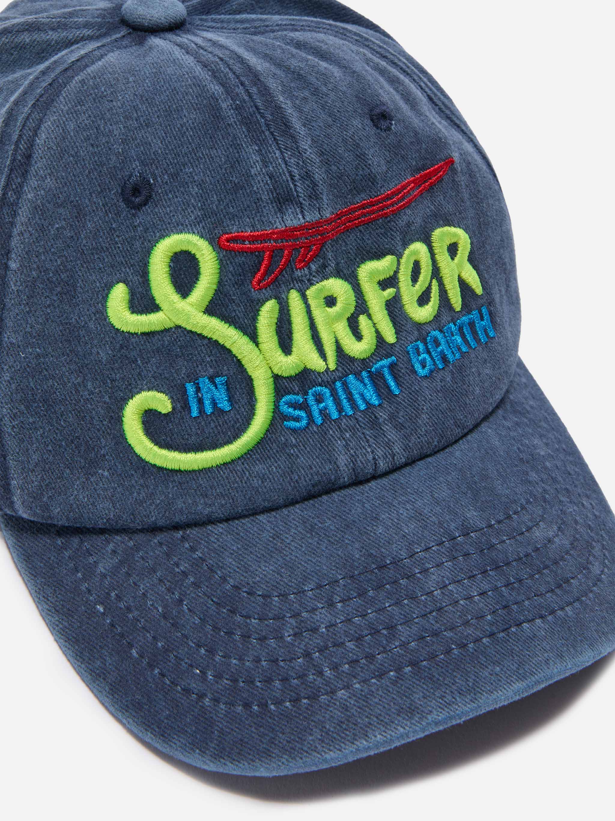 Cappellino Davis Jr in denim con ricamo Surfer in Saint Barth - Image 2