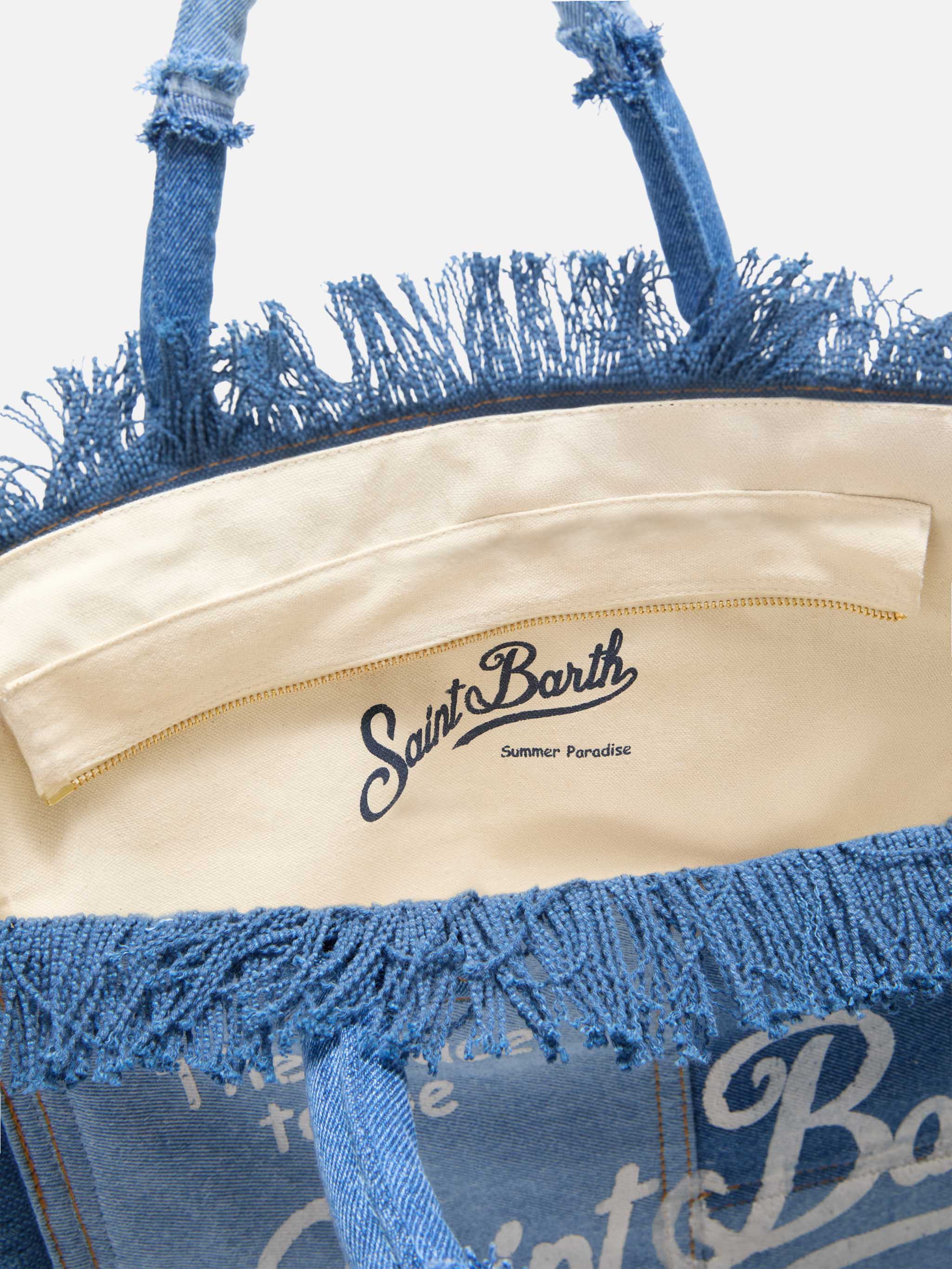 Borsa Vanity regular in denim patchwork - Image 4