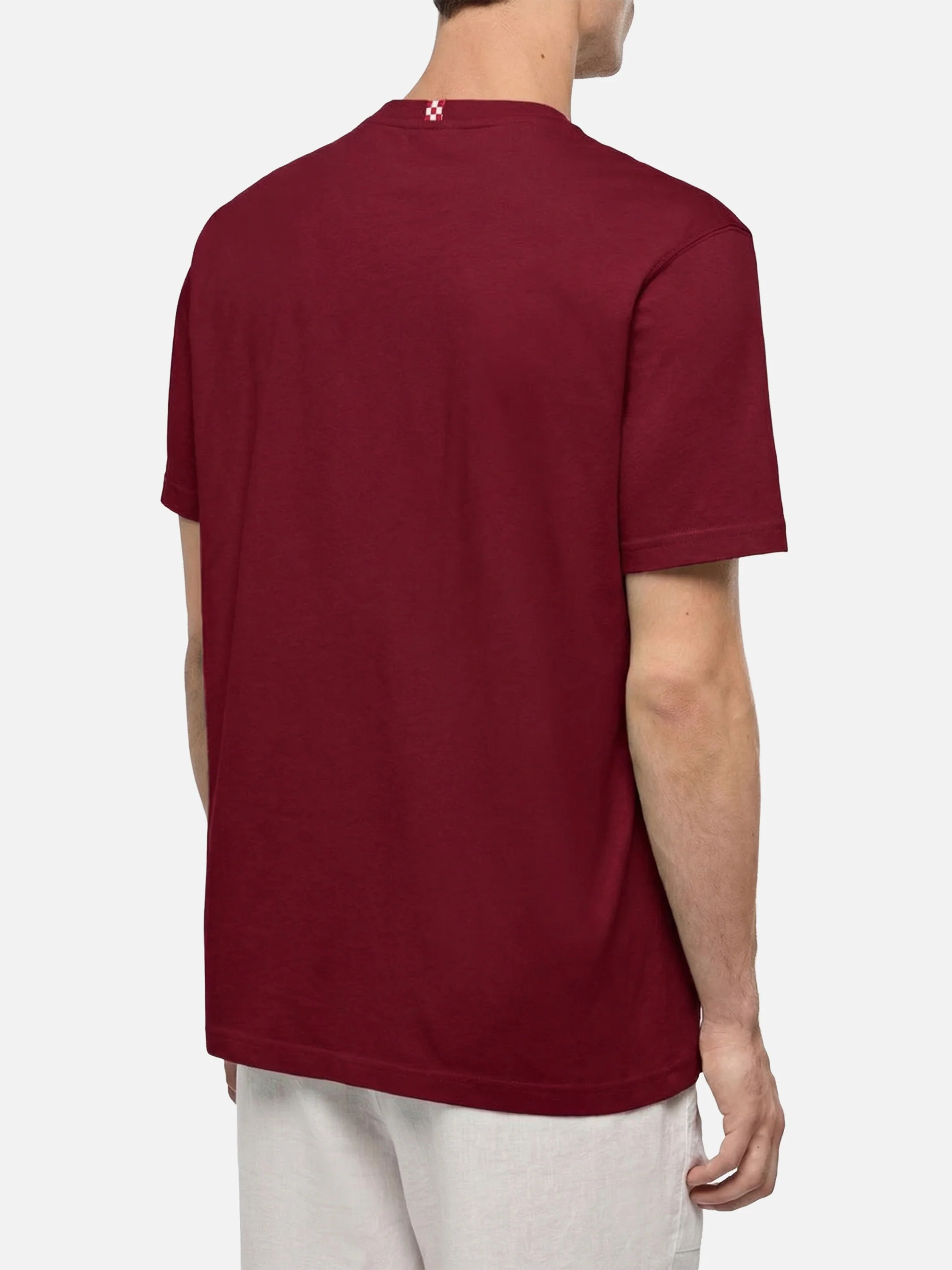 Dover t-shirt in jersey di cotone bordeaux con ricamo St. Barth - Image 3