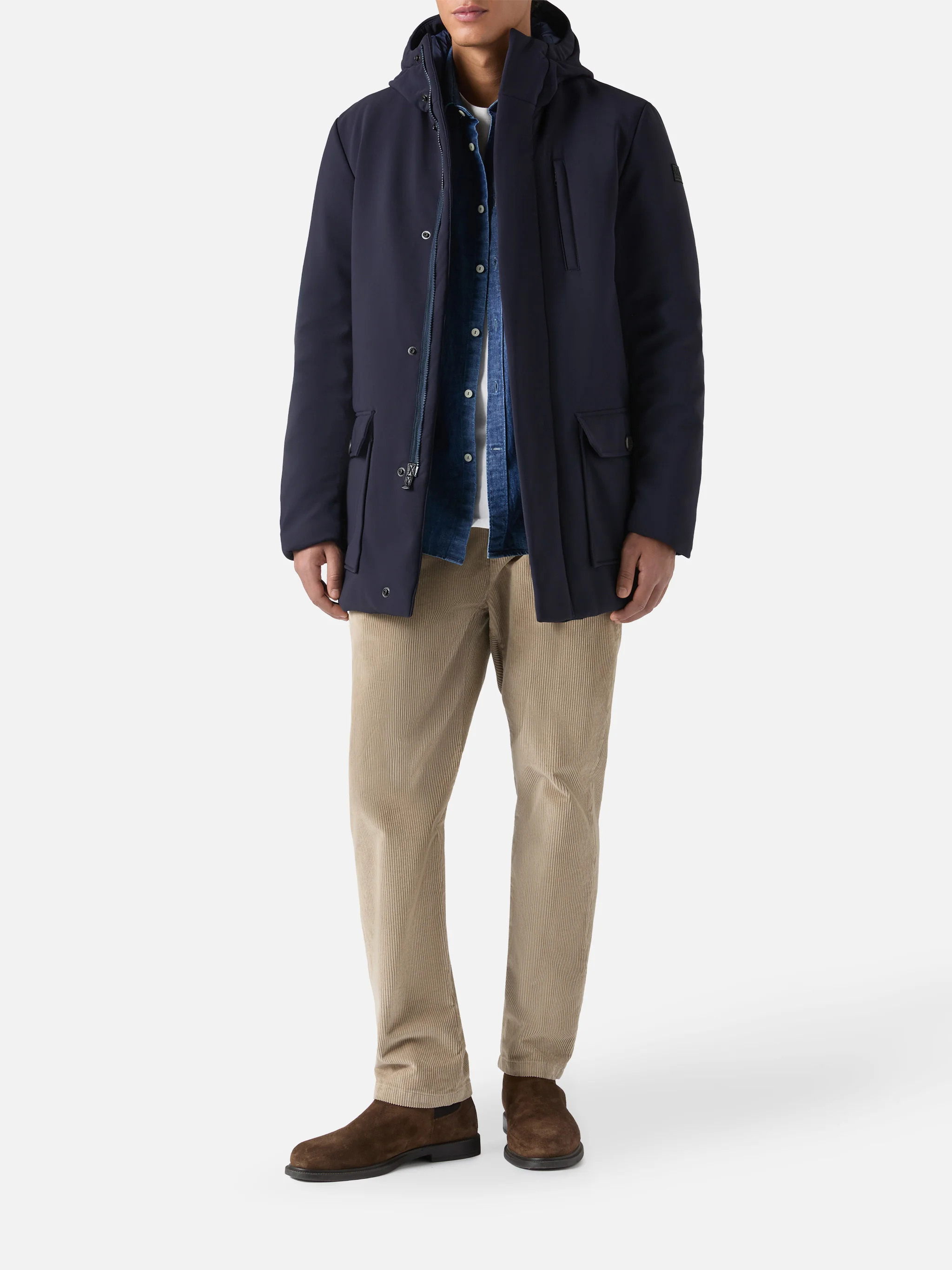 Cappotto con cappuccio Duke blu navy - Image 2