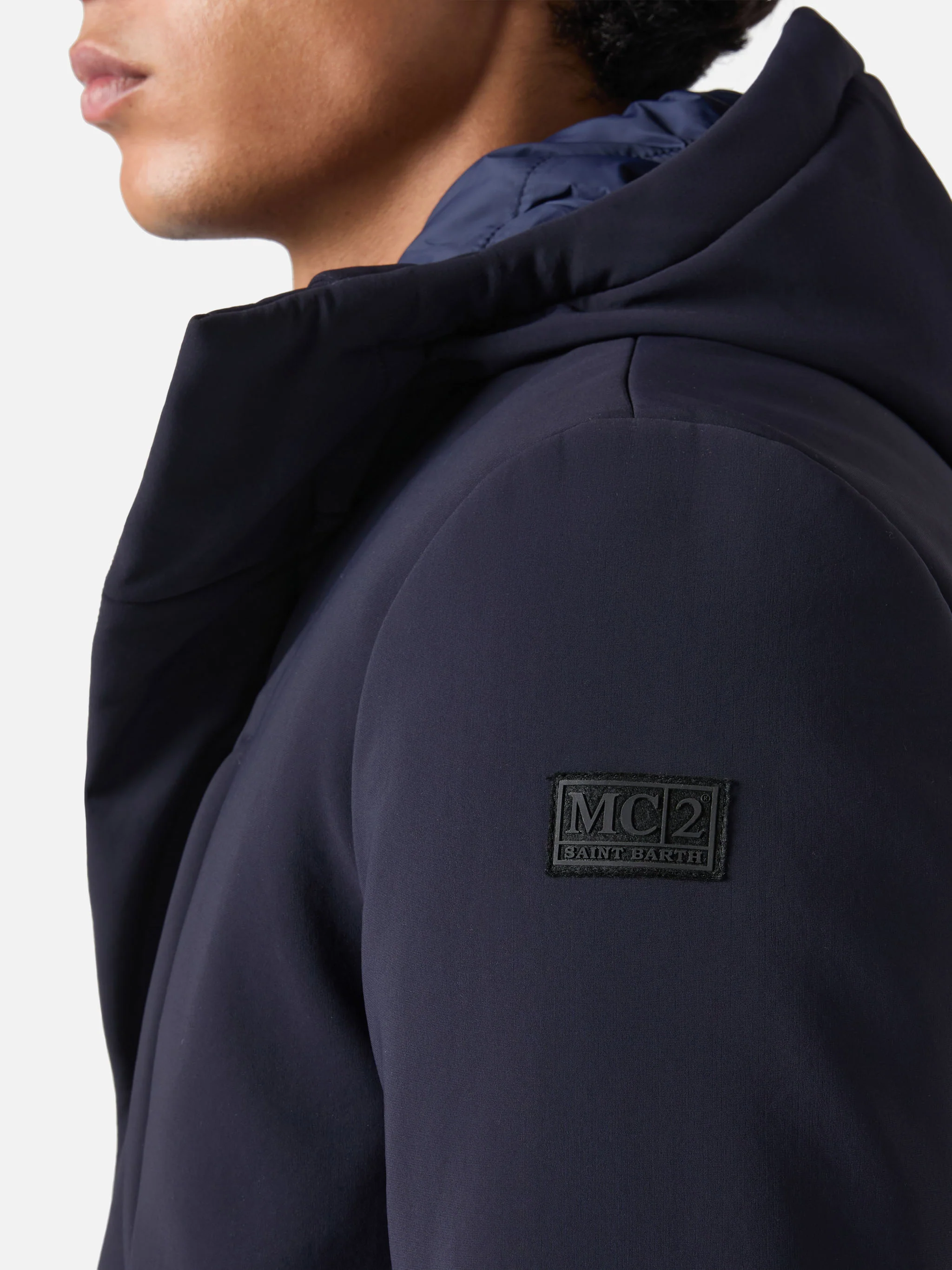 Cappotto con cappuccio Duke blu navy - Image 3