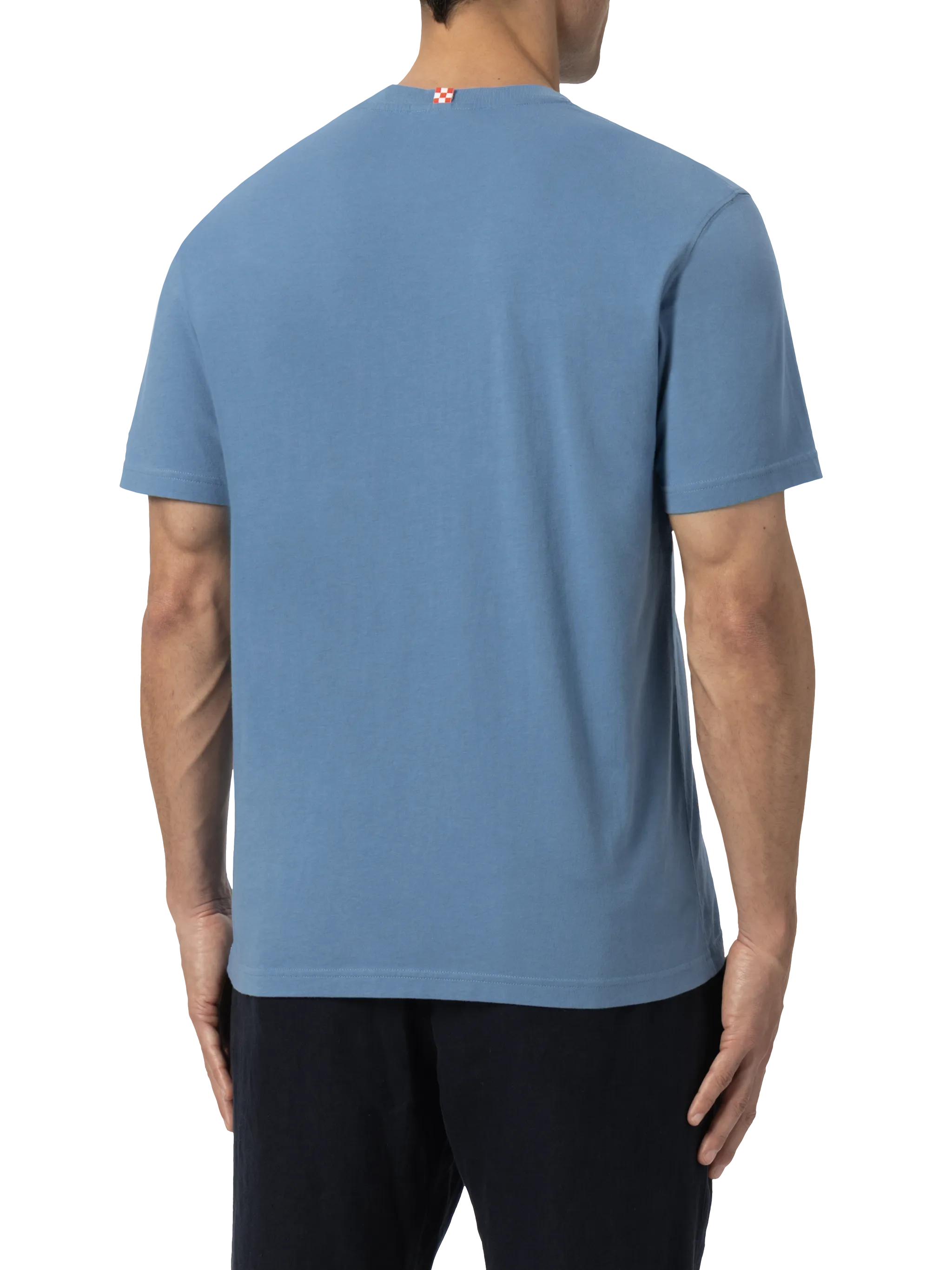 Tshirt Dover in jersey di cotone blu polvere con ricamo St. Barth - Image 3