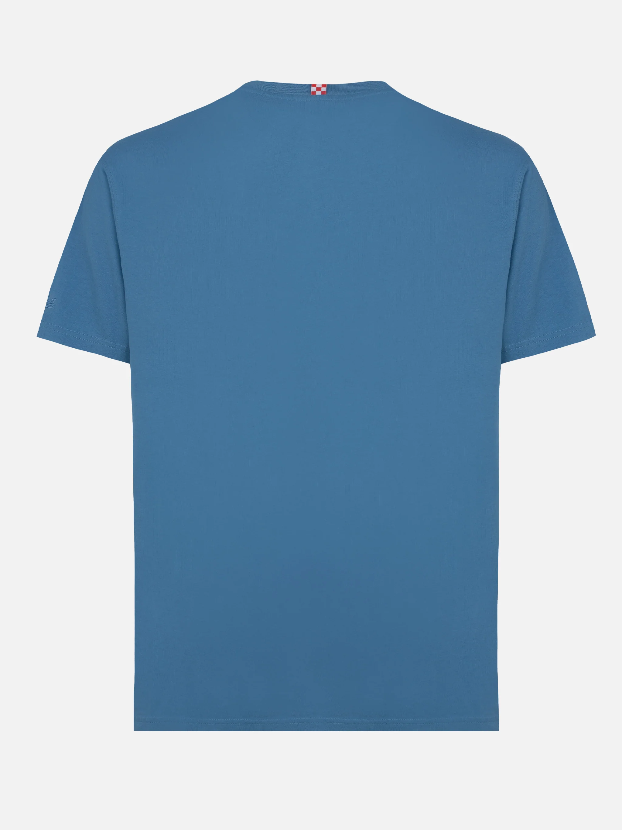 Tshirt Dover in jersey di cotone blu polvere con ricamo St. Barth - Image 5