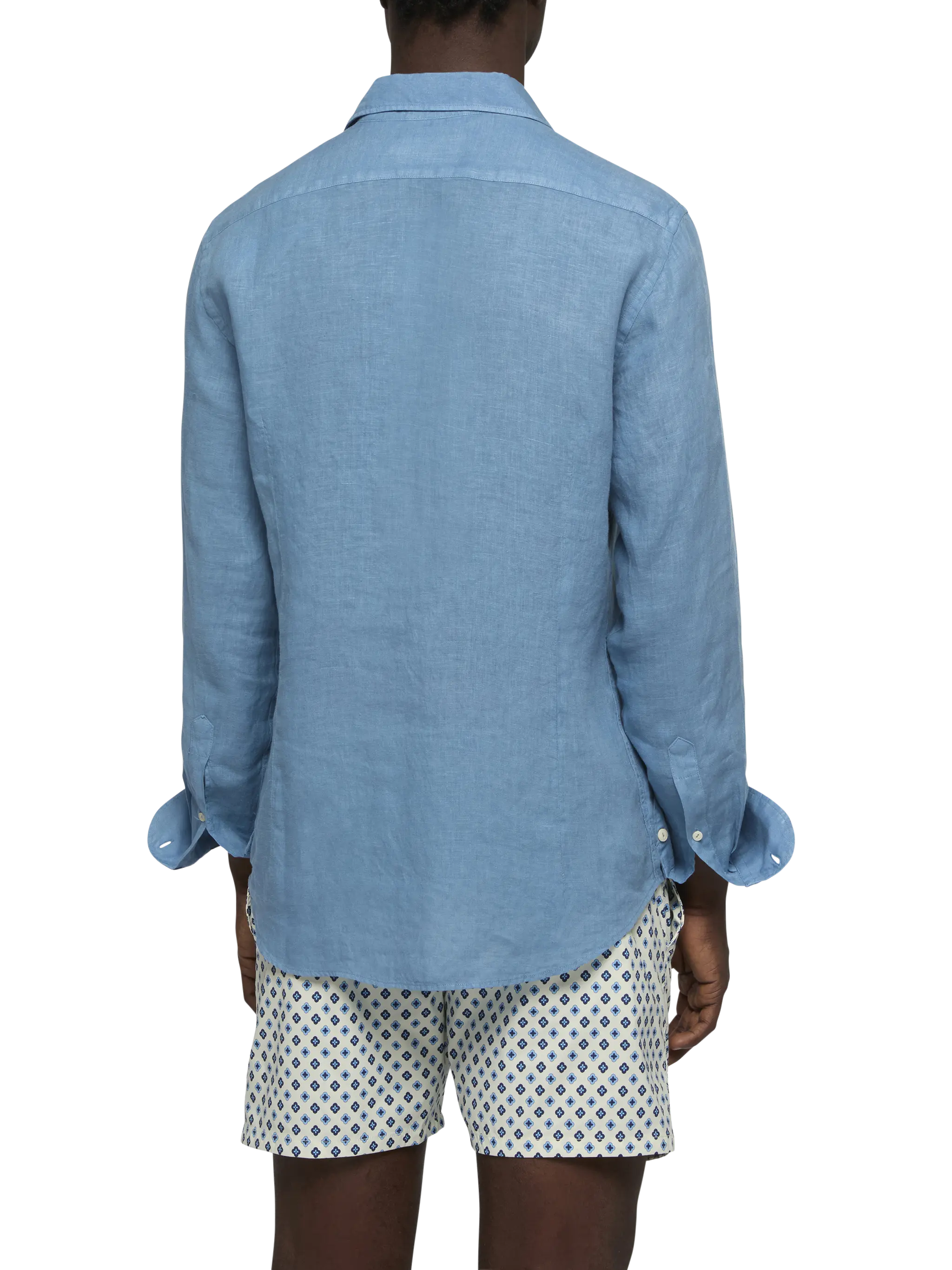 Camicia Pamplona in lino blu polvere - Image 3