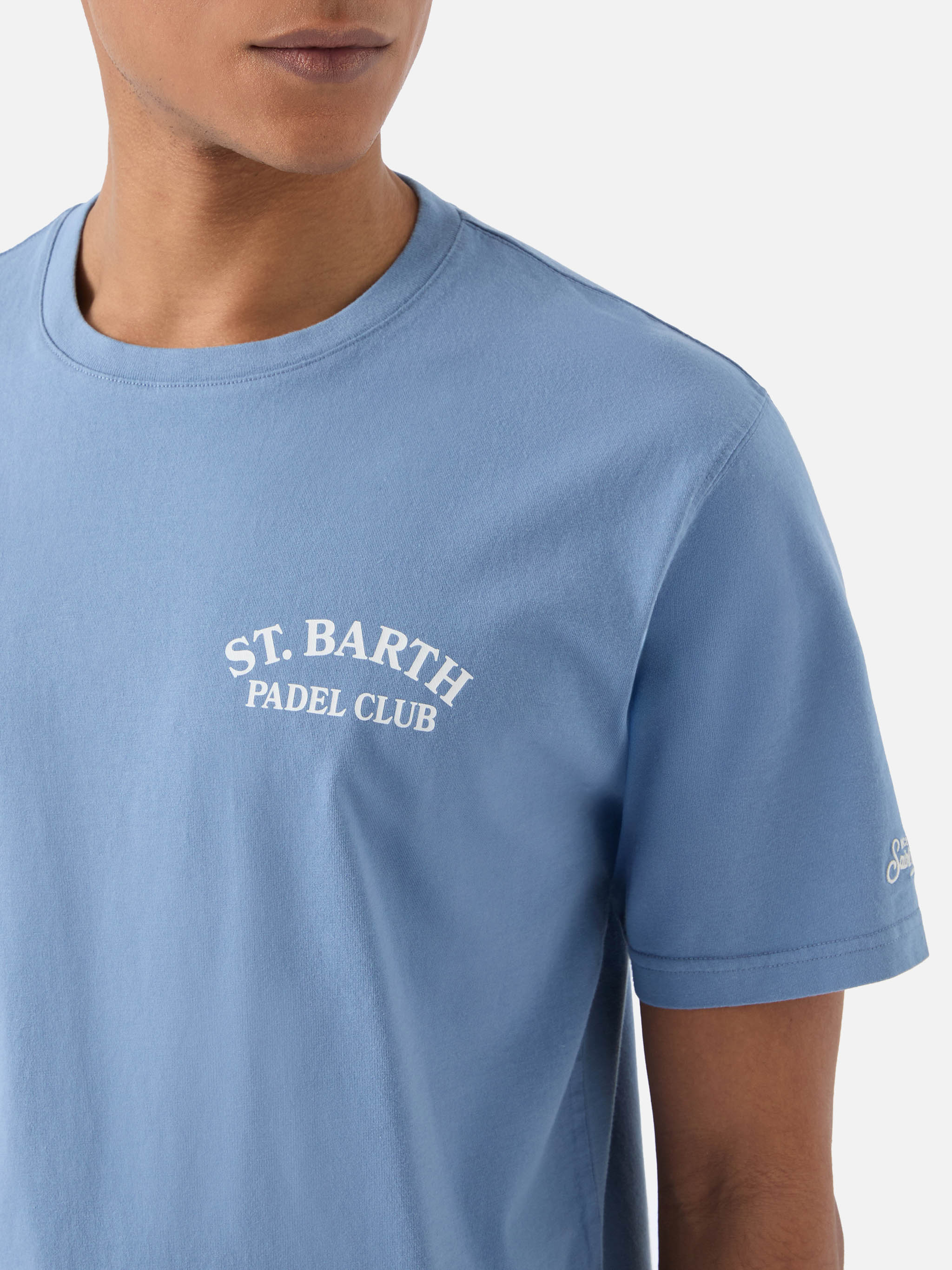 T-shirt Portland azzurra con illustrazione St. Barth Padel Club - Image 2
