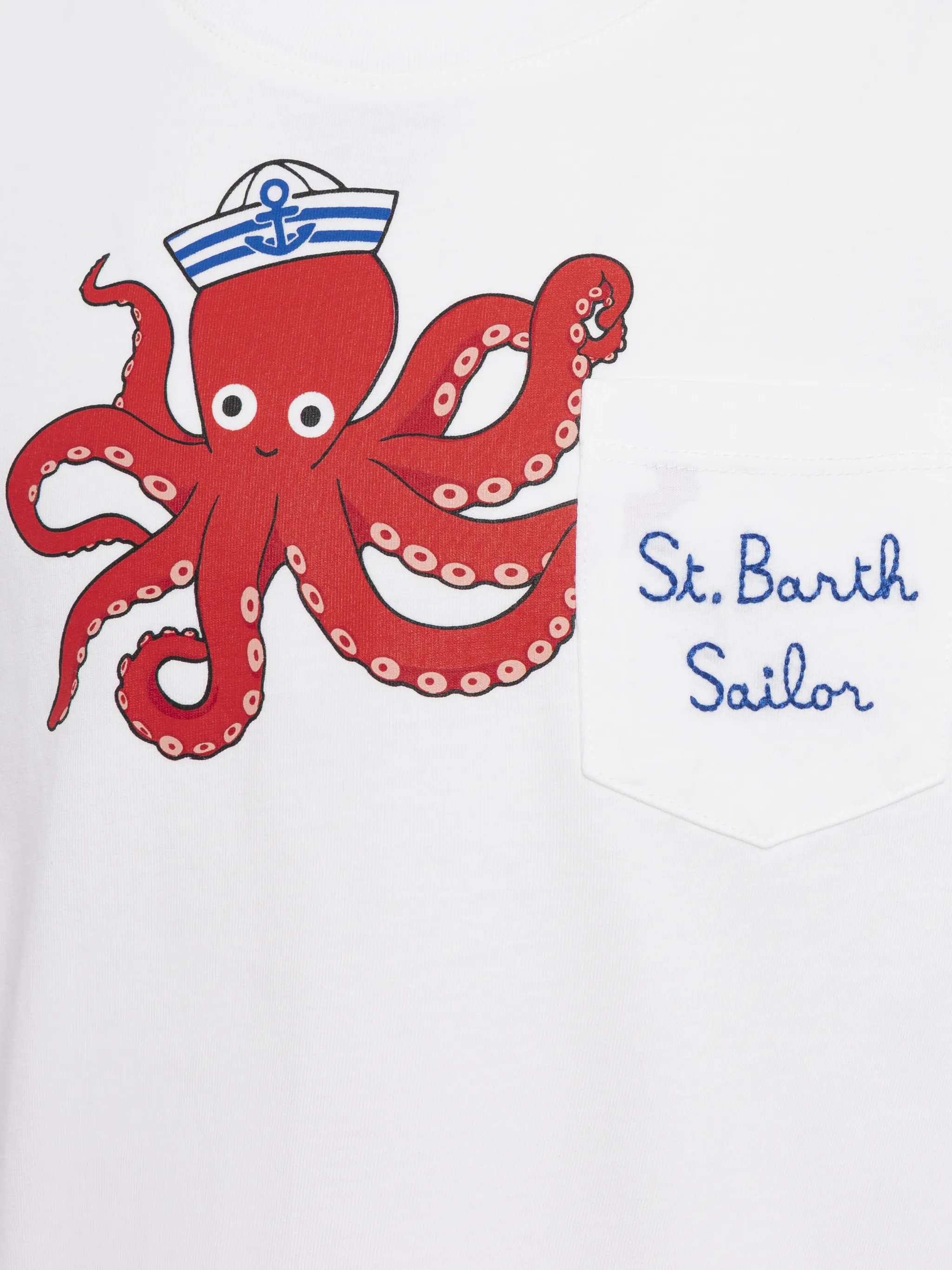T-shirt Eddy in cotone con stampa polpo e ricamo St. Barth Sailor - Image 2