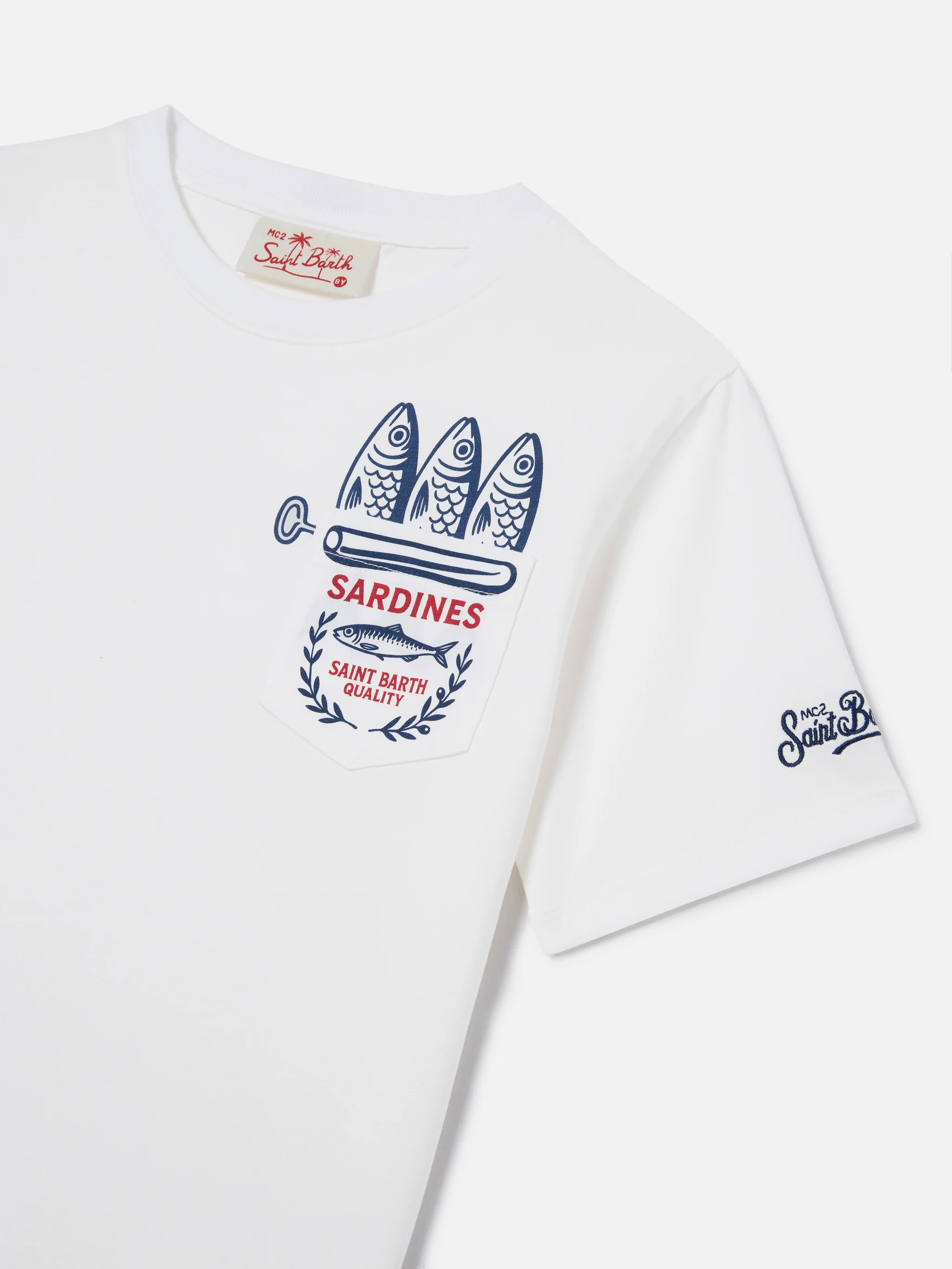 T-shirt Eddy con taschino e illustrazione Sardines - Image 2