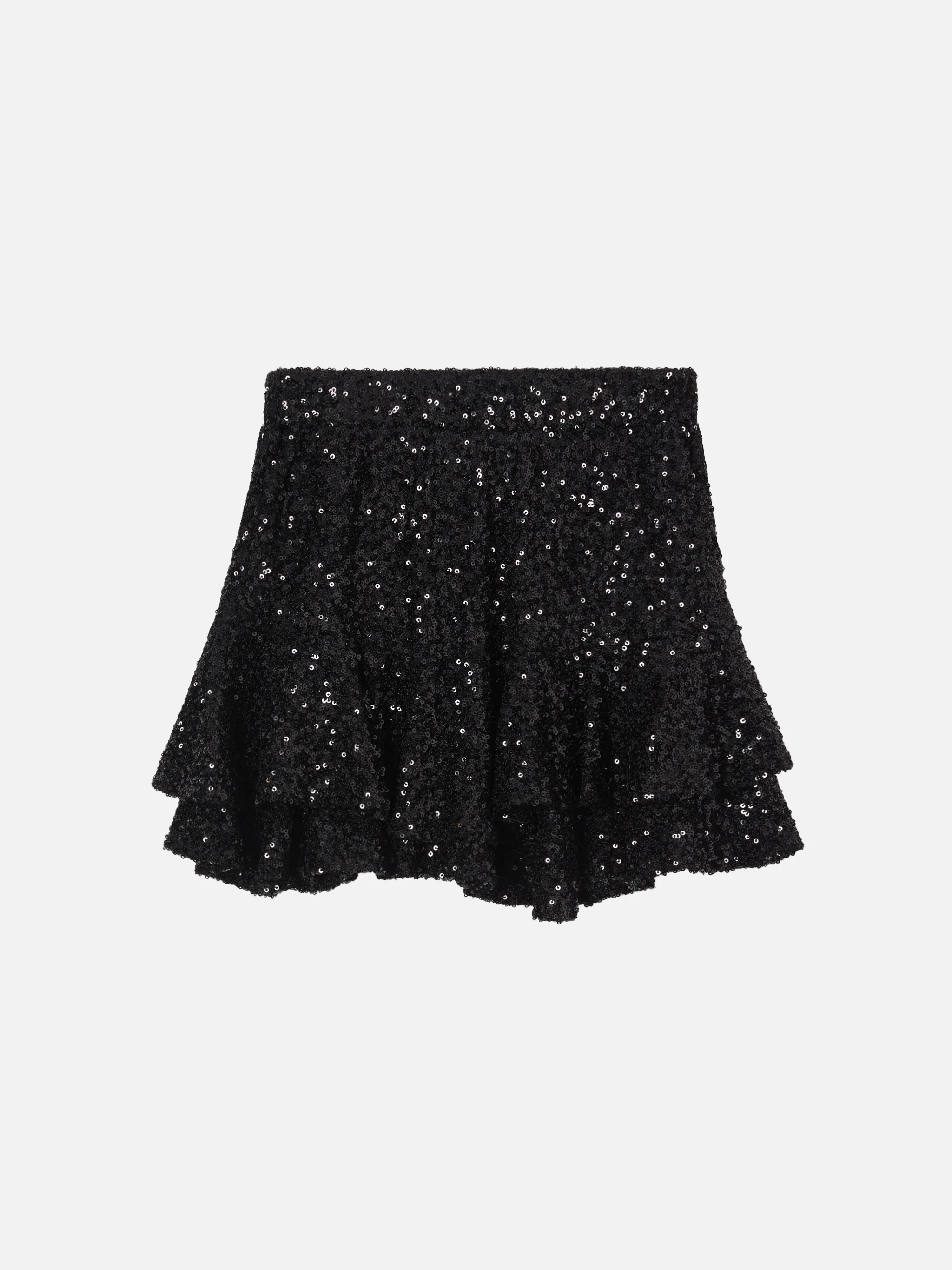 Minigonna Eivissa Jr in paillettes con balze nera - Image 2