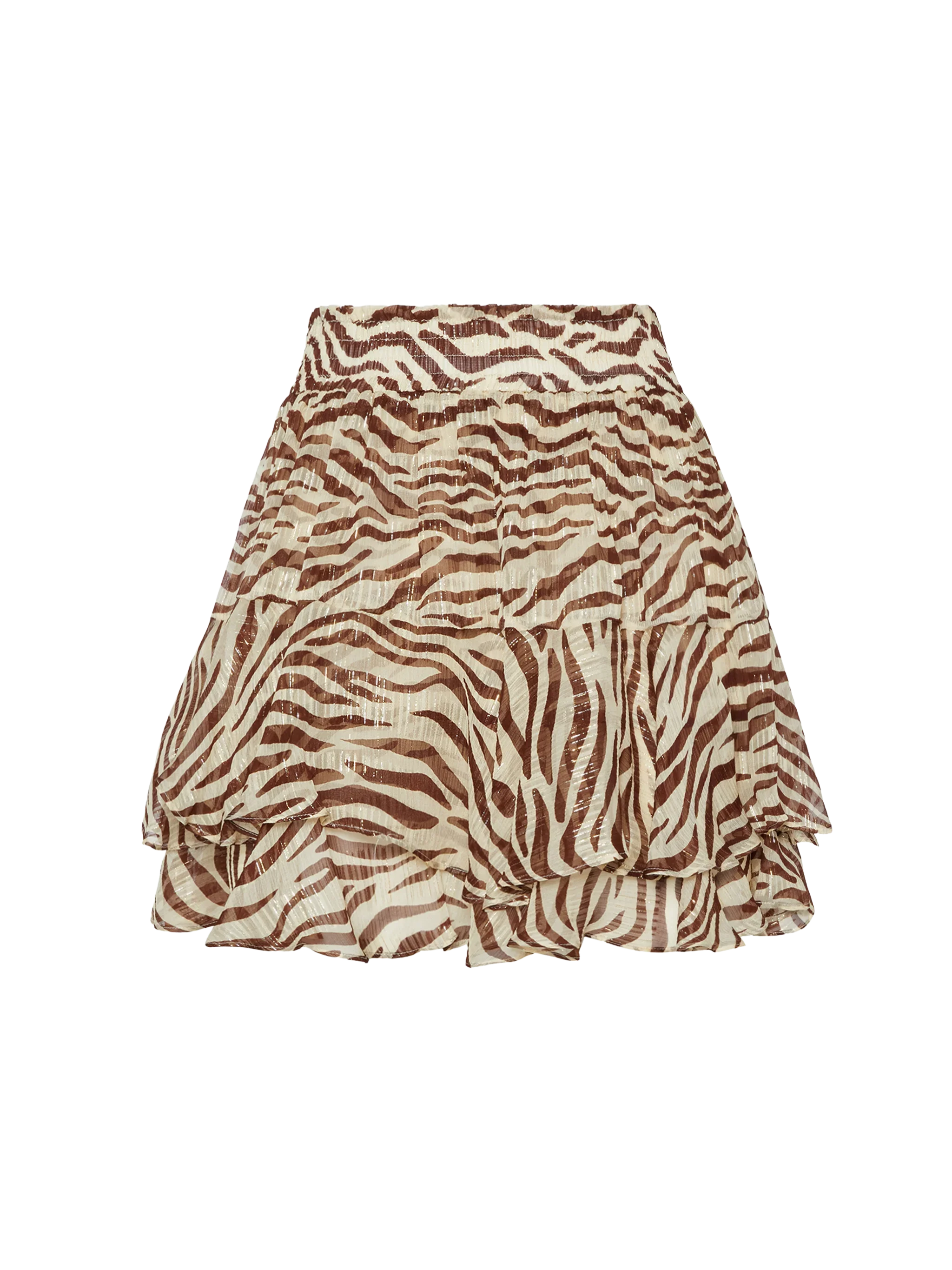 Eivissa mini gonna in voile di seta lurex con stampa animalier - Image 4