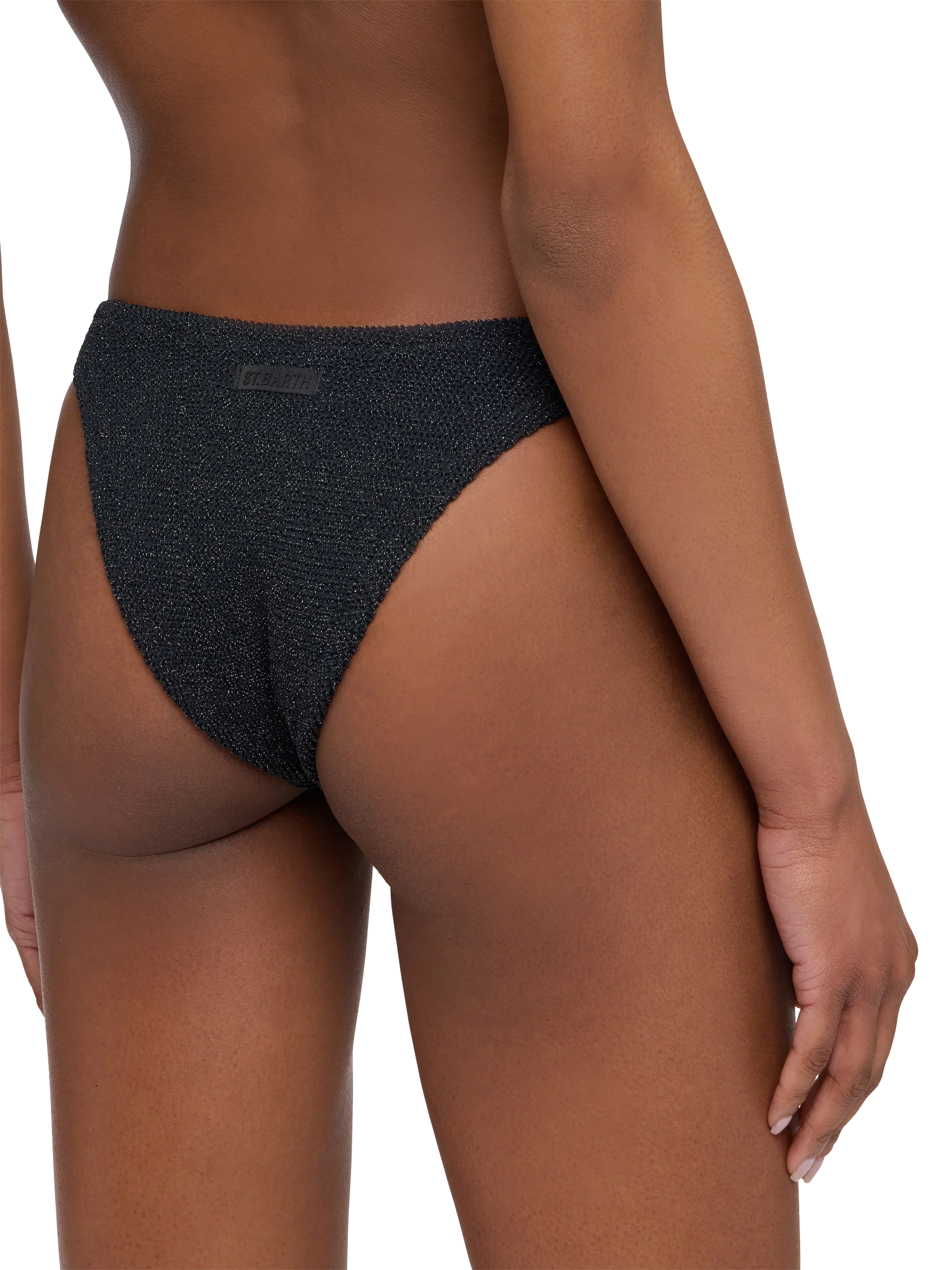 Elise slip mare classico in crinkle lurex nero - Image 3