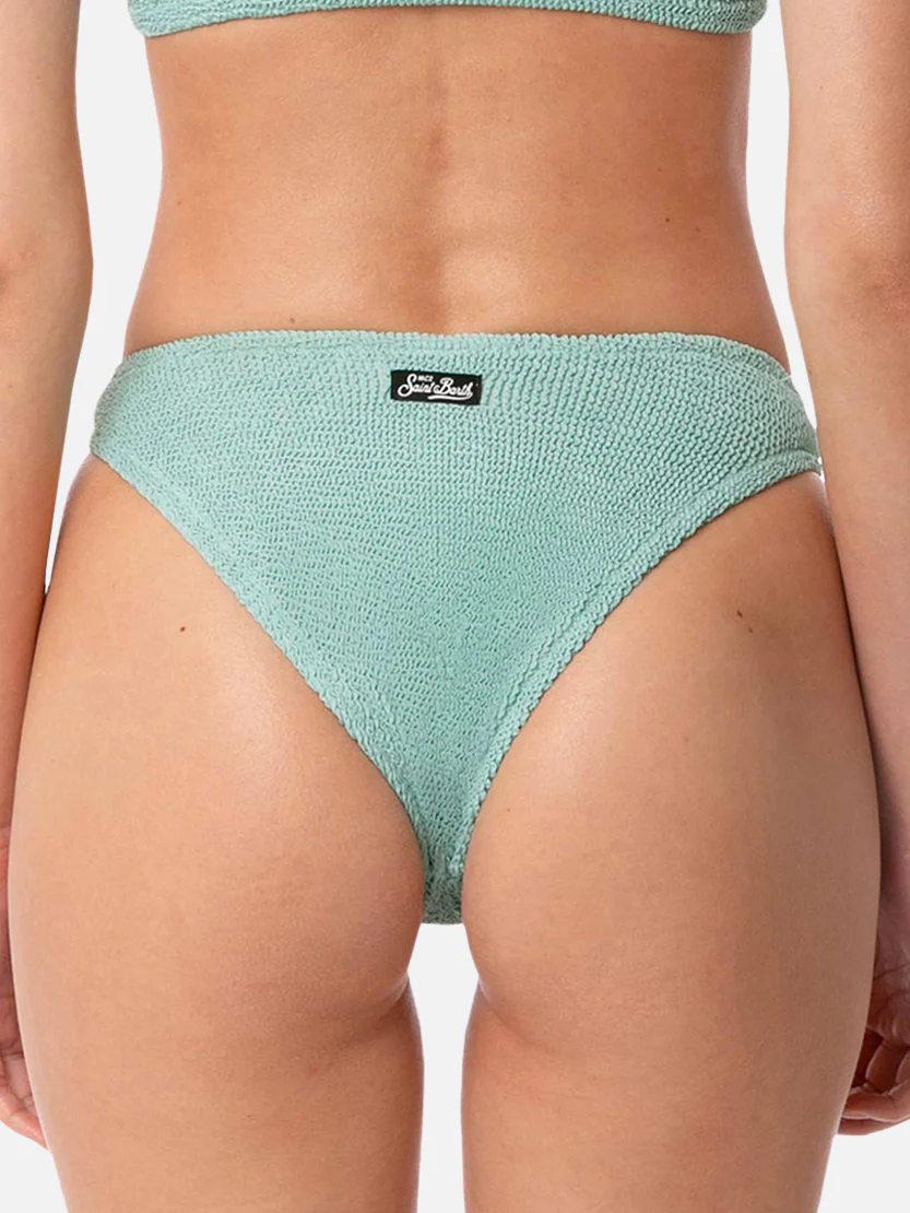 Elise slip mare classico in crinkle verde salvia - Image 3