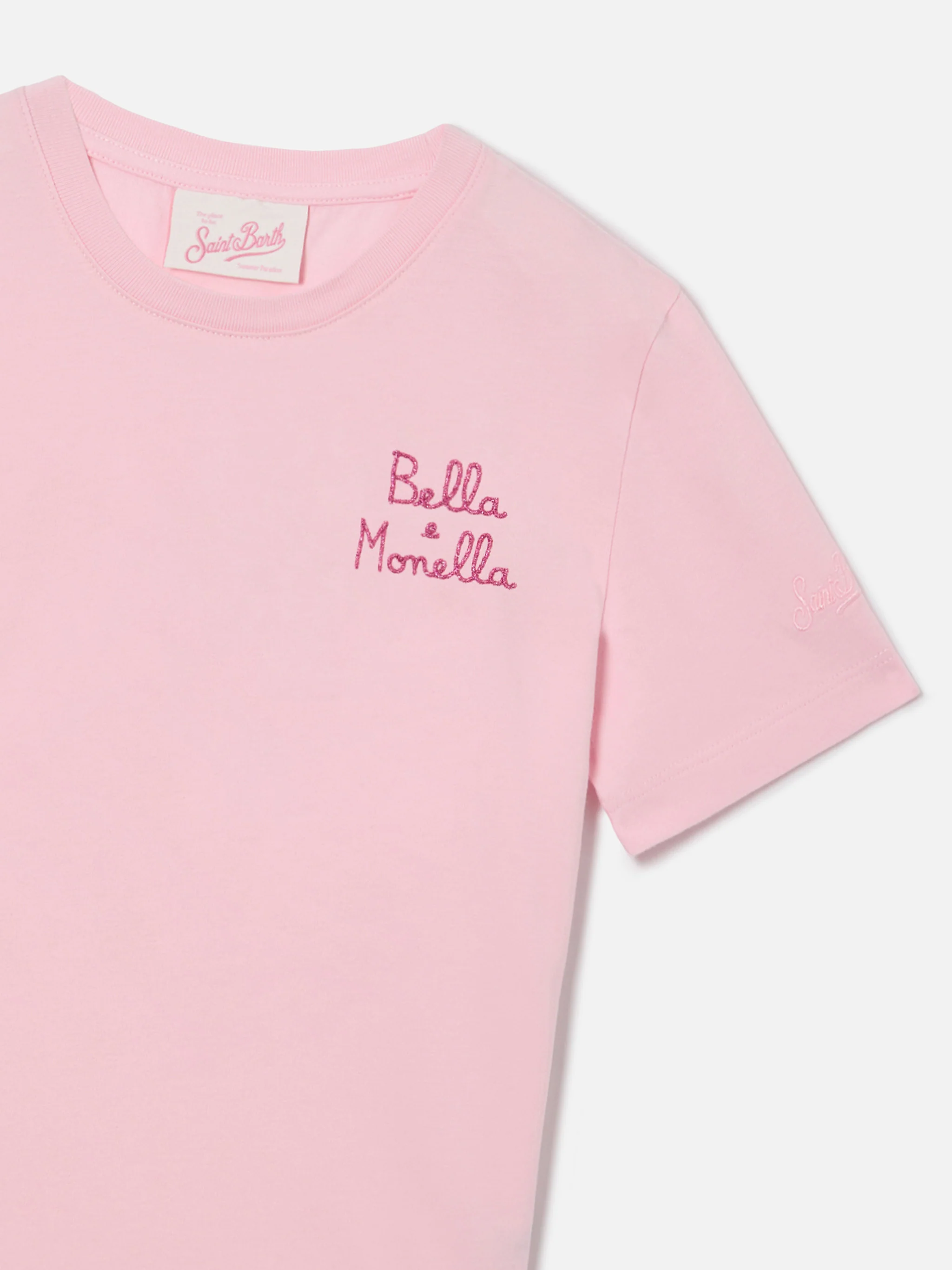 T-shirt Elly rosa con ricamo Bella Monella - Image 2