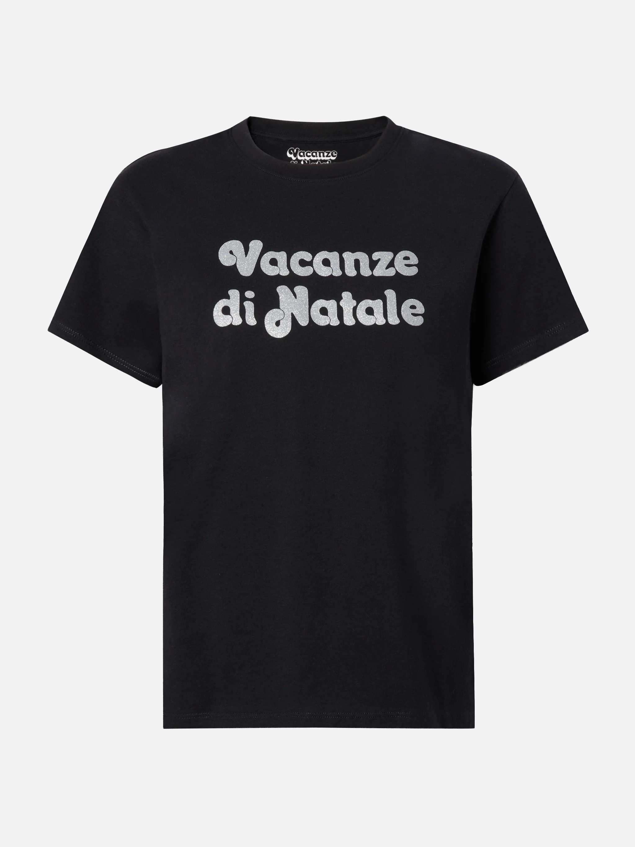T-shirt Emilie in cotone nero con applicazione glitter Vacanze di Natale | VACANZE DI NATALE SPECIAL EDITION - Image 4