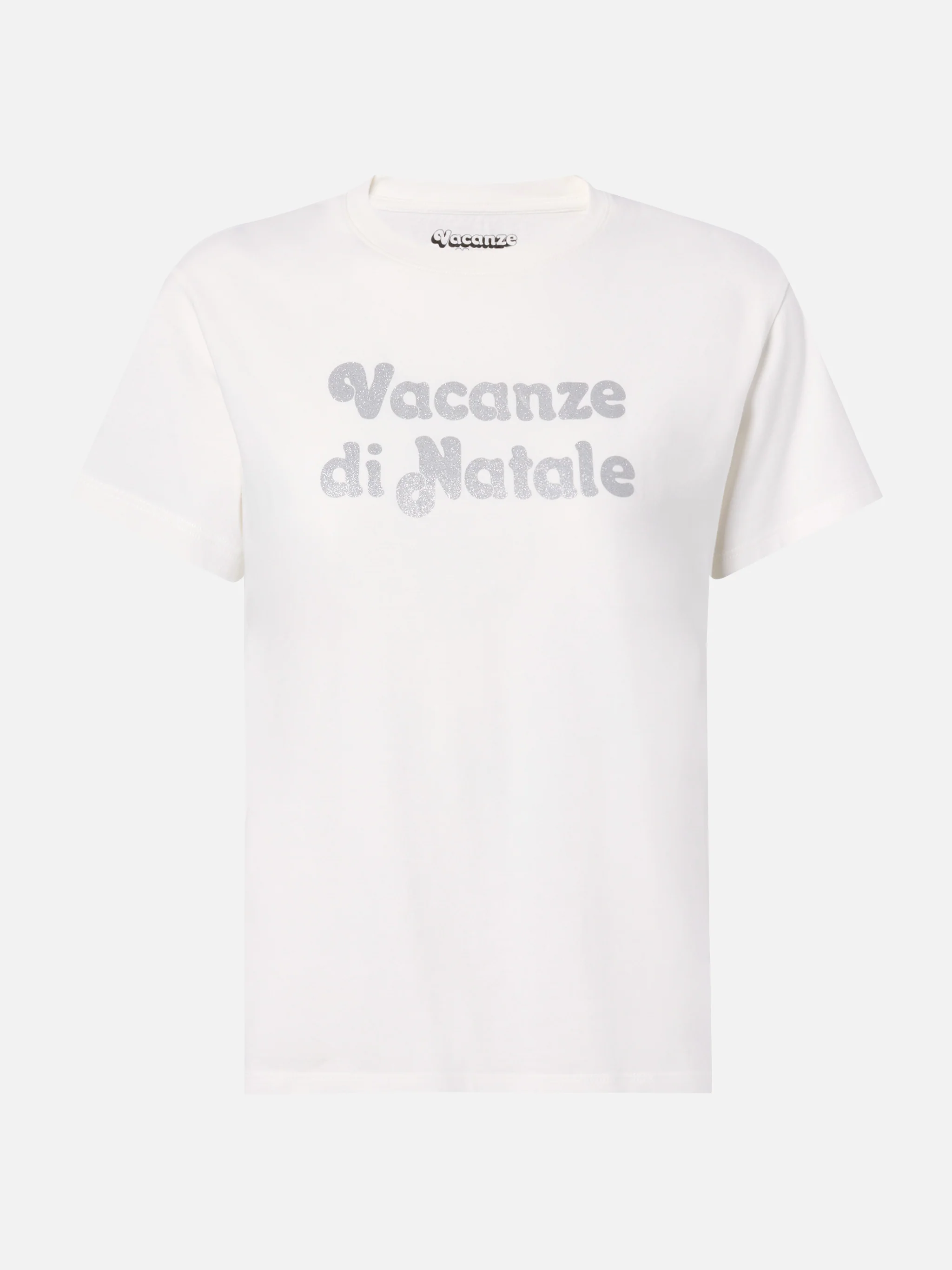 T-shirt Emilie in cotone bianco con applicazione glitter argento Vacanze di Natale | VACANZE DI NATALE SPECIAL EDITION - Image 4