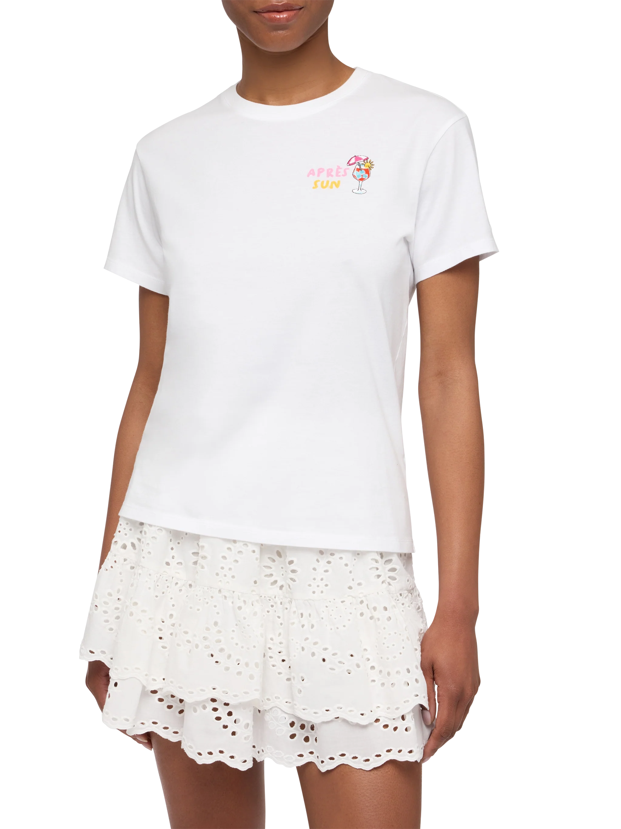 T-shirt Emilie in cotone con ricamo 50 nervosa 50 deliziosa - Image 2