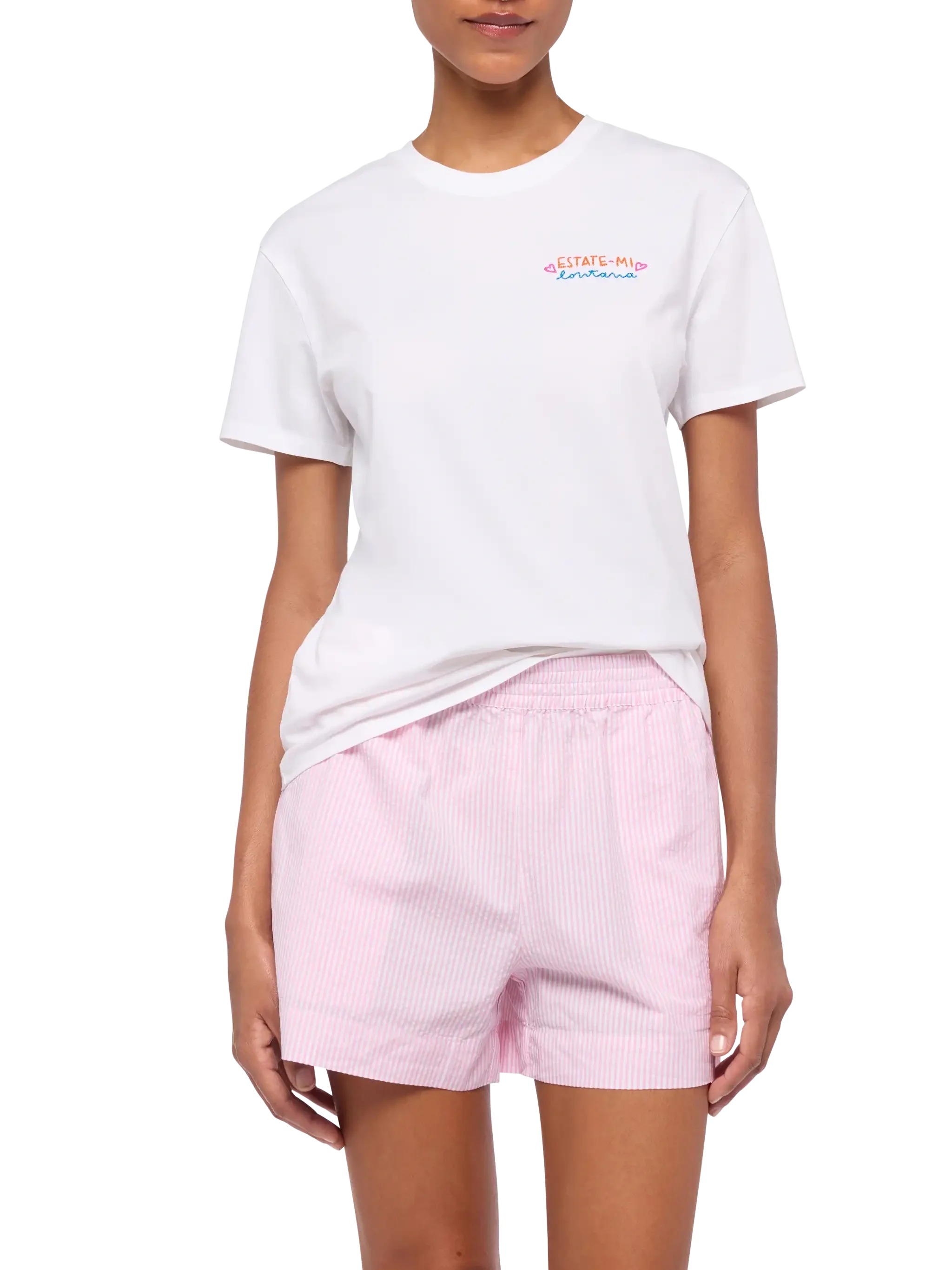 T-shirt Emilie in cotone con ricamo Estate-mi Lontana | INSULTI LUMINOSI SPECIAL EDITION - Image 2