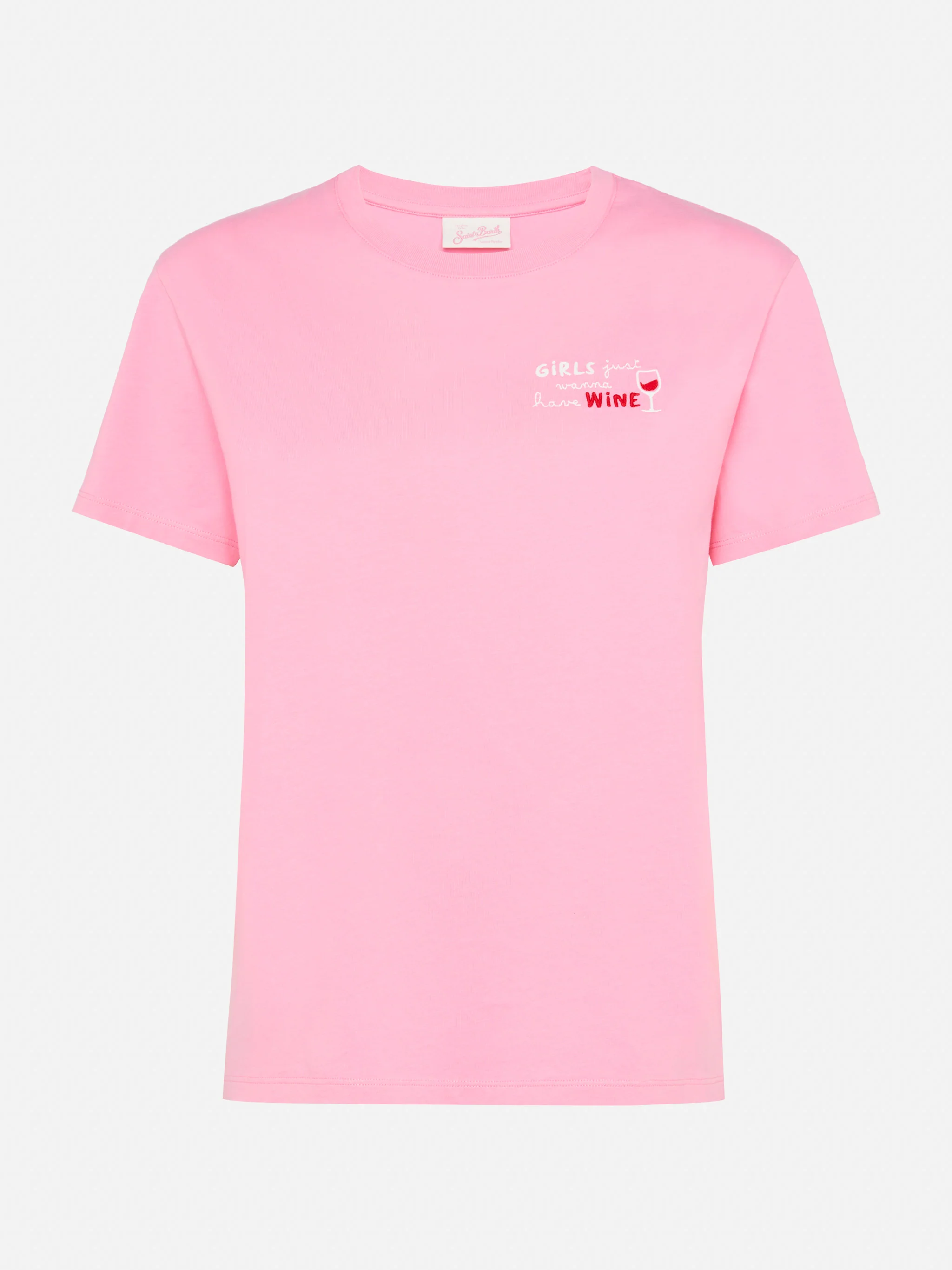 T-shirt Emilie in cotone con ricamo Girls just wanna have wine - Image 3