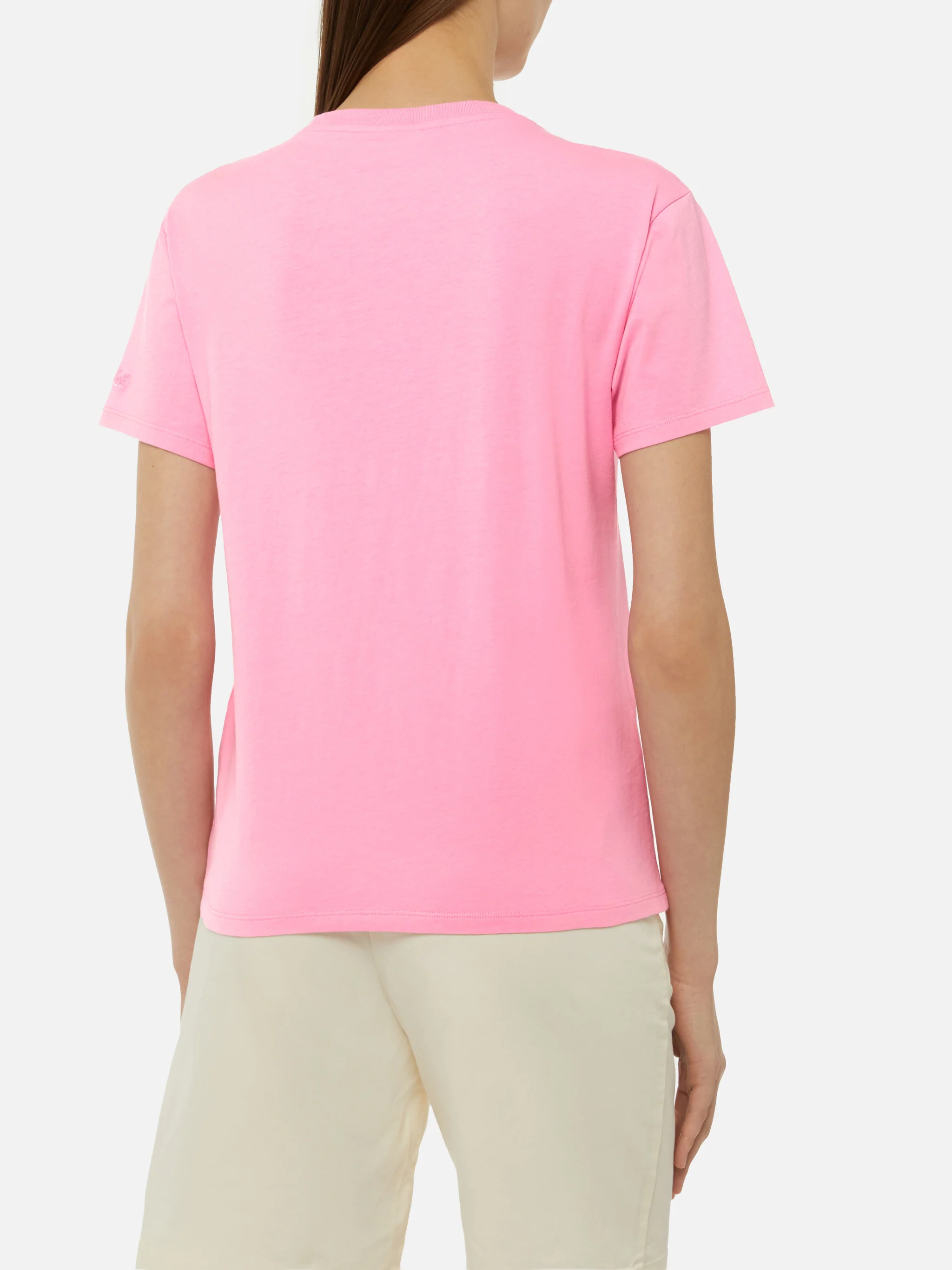 T-shirt Emilie in cotone con ricamo Girls just wanna have wine - Image 4