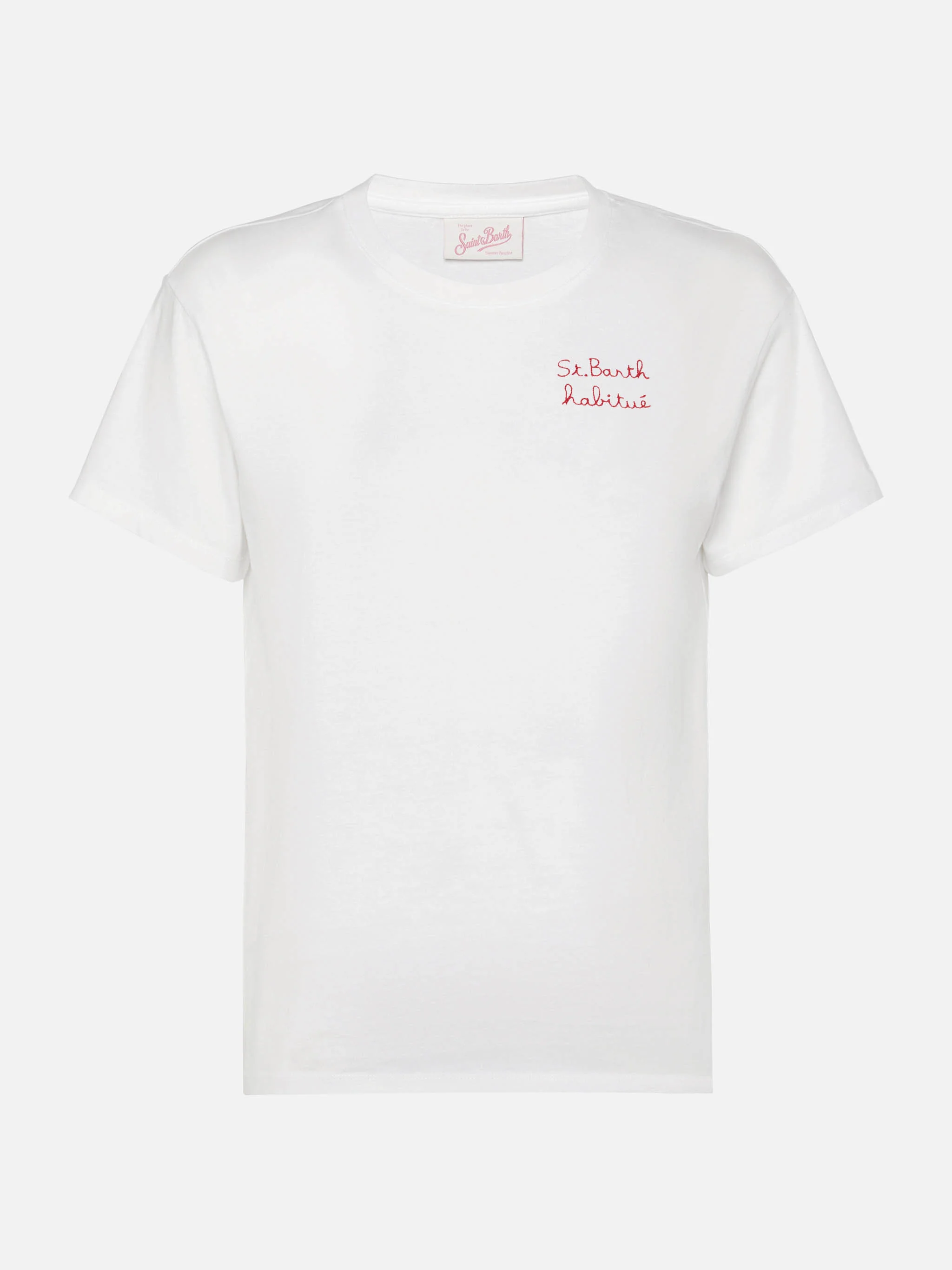 T-shirt Emilie in cotone con ricamo St. Barth habituè - Image 4