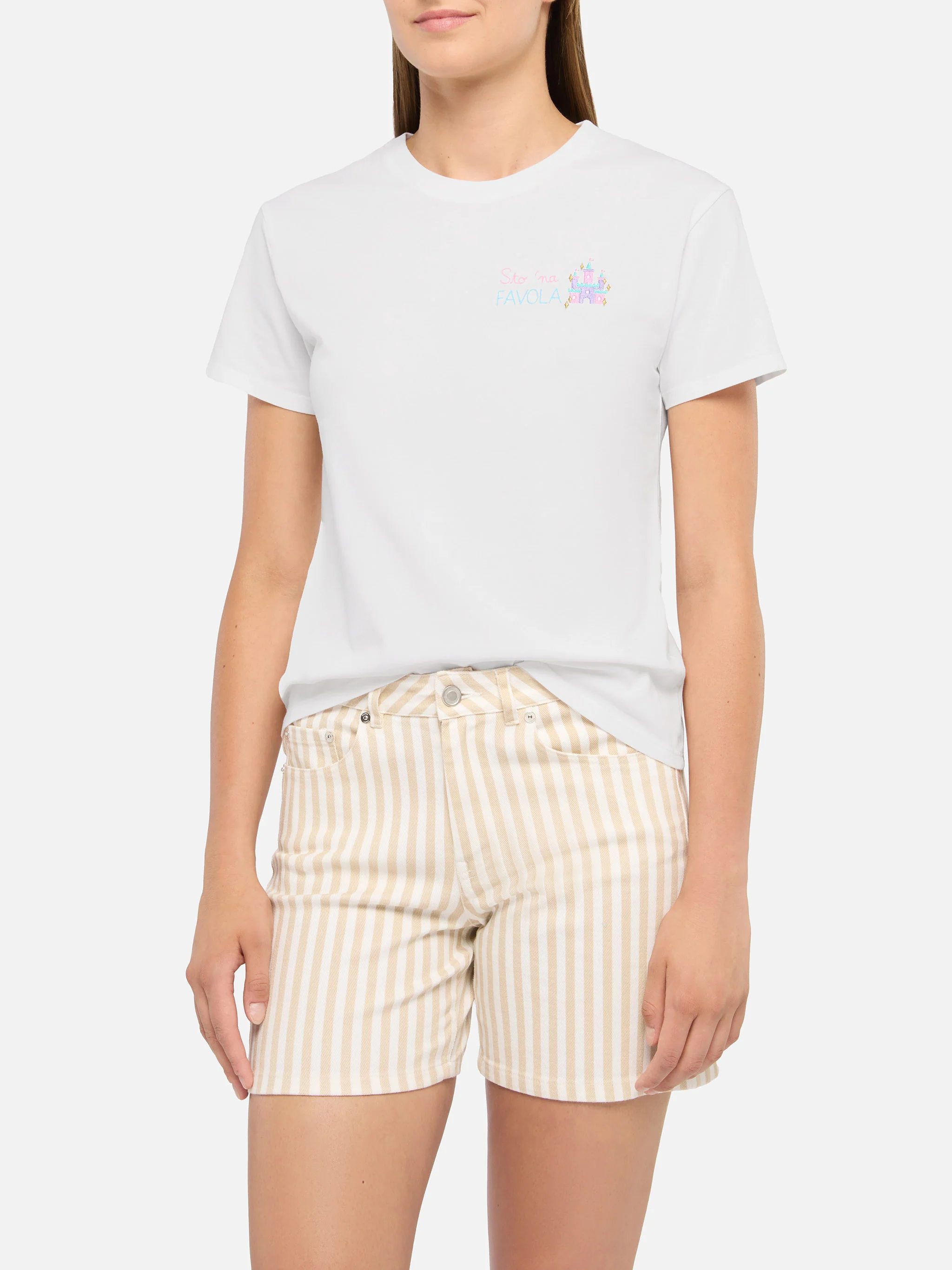 Emilie t-shirt in cotone con ricamo Sto 'na favola - Image 2