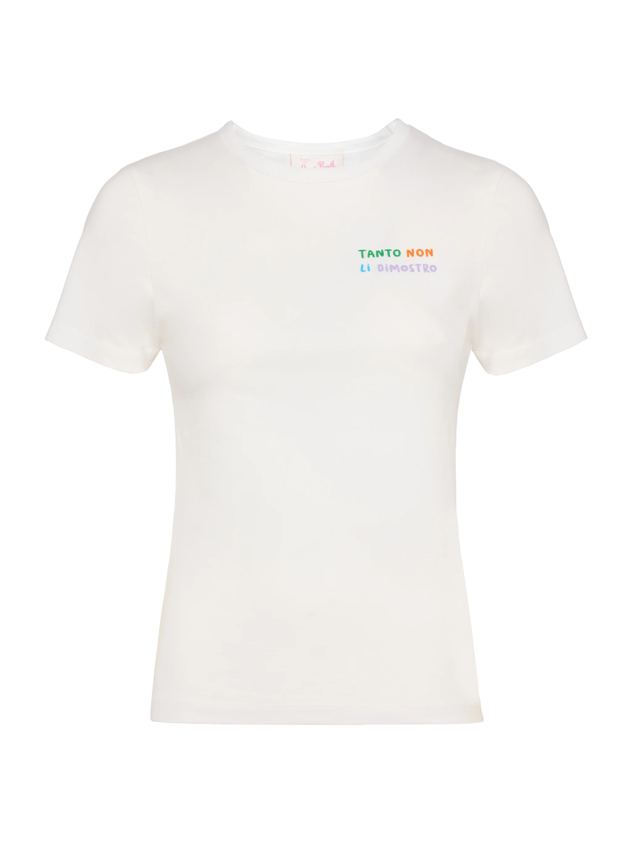 T-shirt in cotone con ricamo Tanto non li dimostro Emilie - Image 4