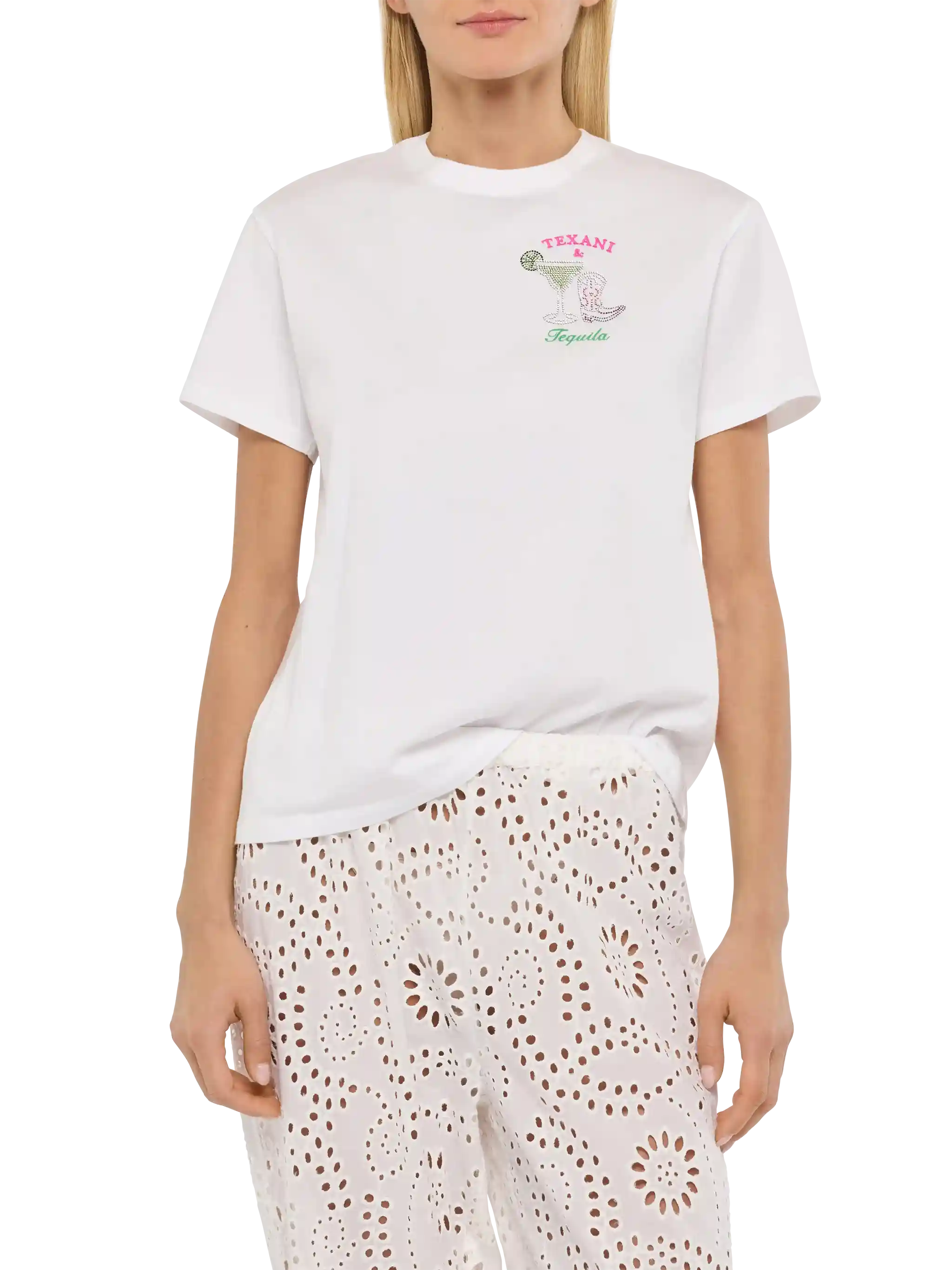 T-shirt Emilie in cotone con ricamo Texani & Tequila - Image 2