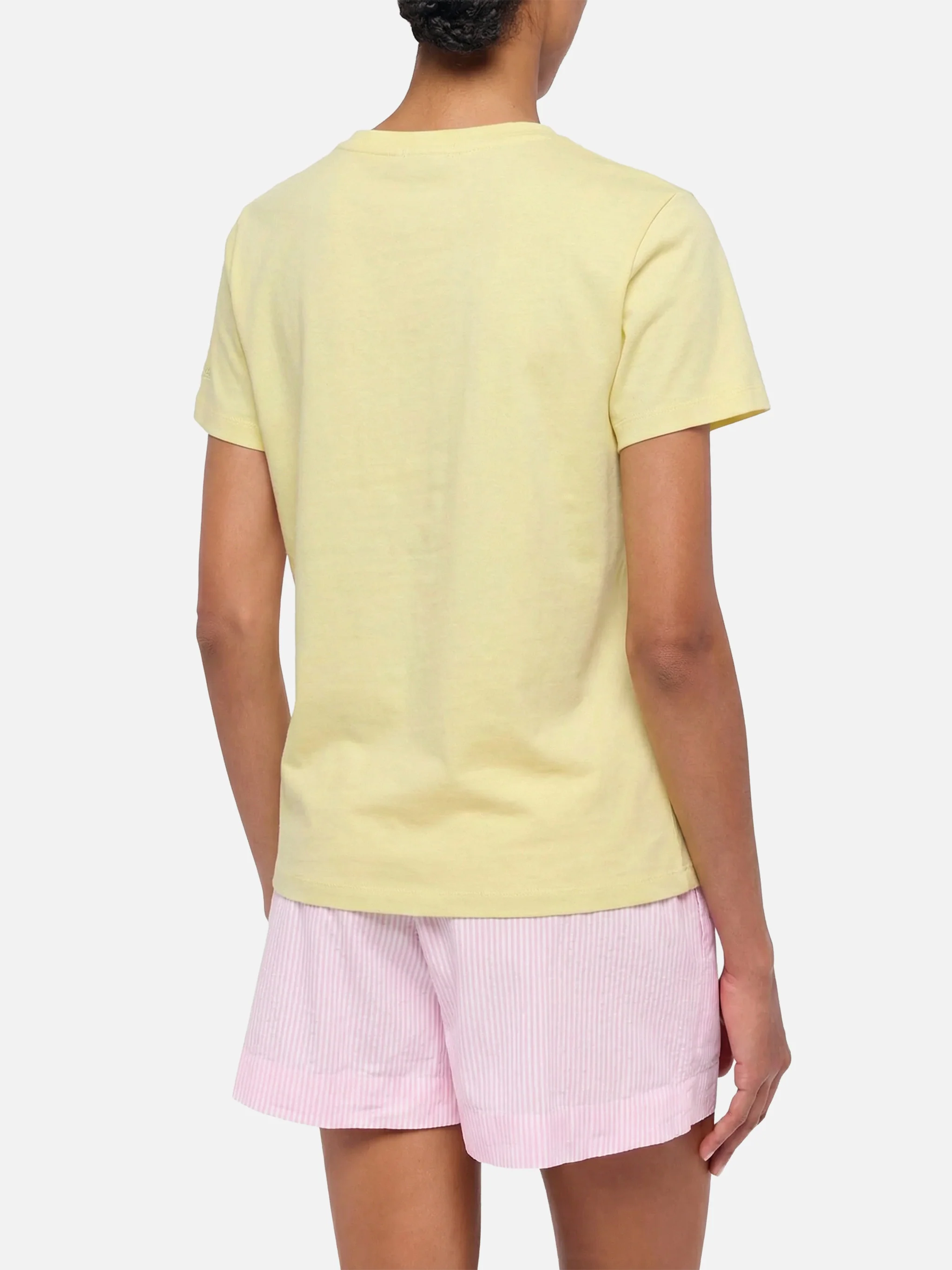 T-shirt Emilie in cotone giallo con ricamo 50% Sole 50% Amore - Image 2