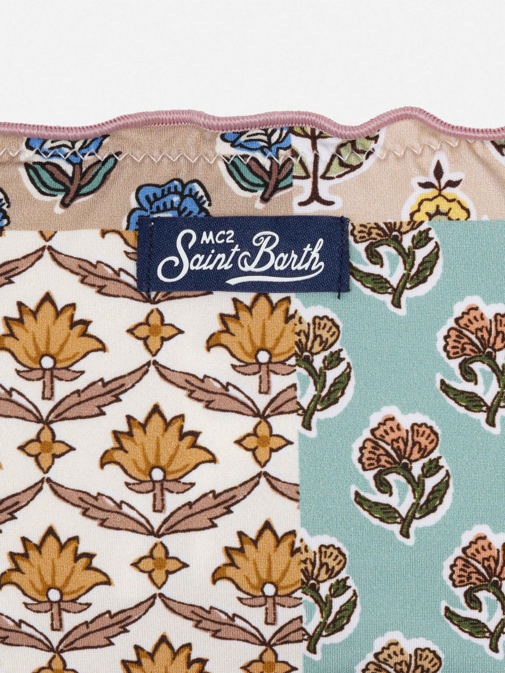 Bikini Emy a fascia classico con stampa flower patch - Image 3