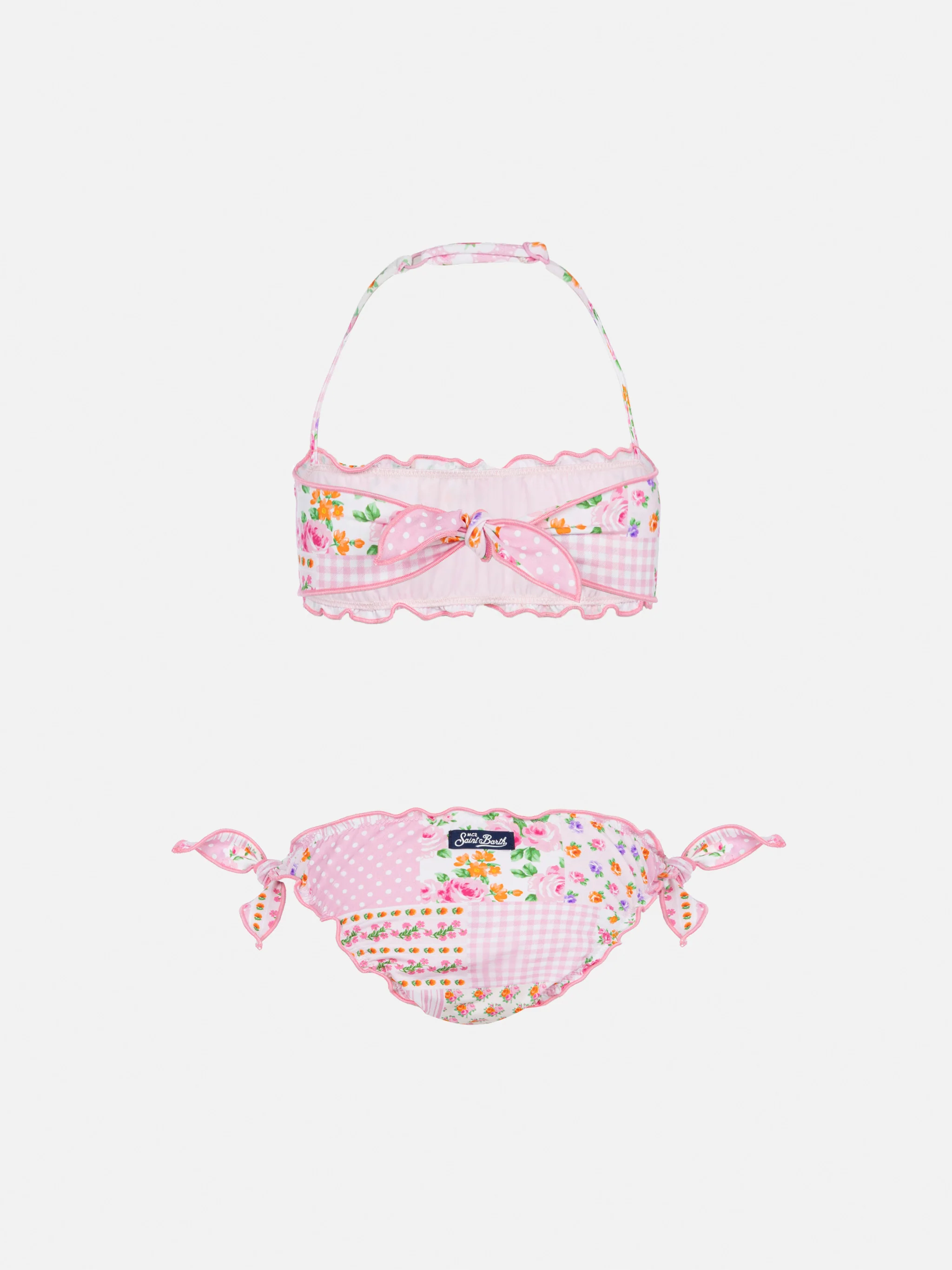 Bikini Emy a fascia classico con stampa patch a fiori - Image 2