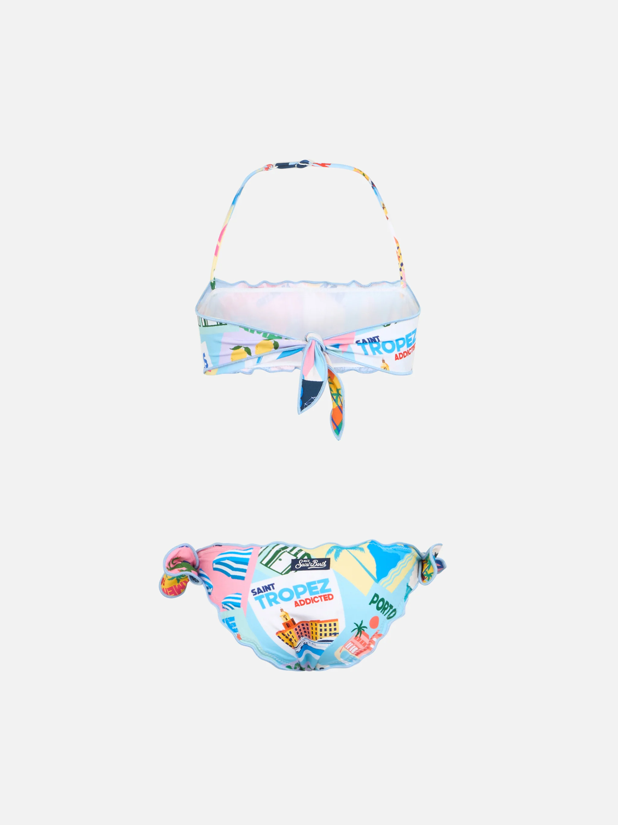 Bikini Emy a fascia classico con stampa cartolina - Image 2