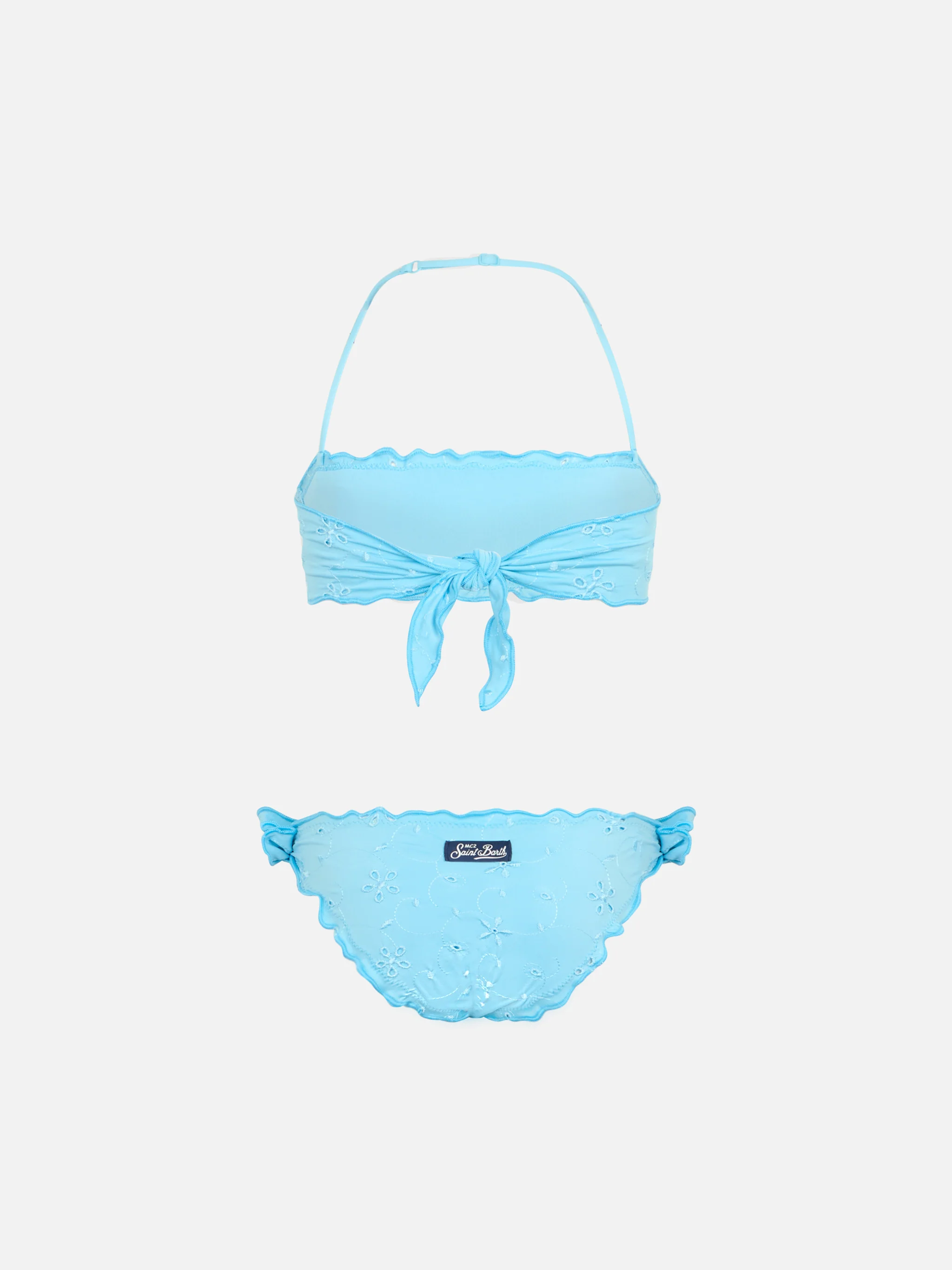 Bikini Emy a fascia classico con ricamo in pizzo Sangallo - Image 2