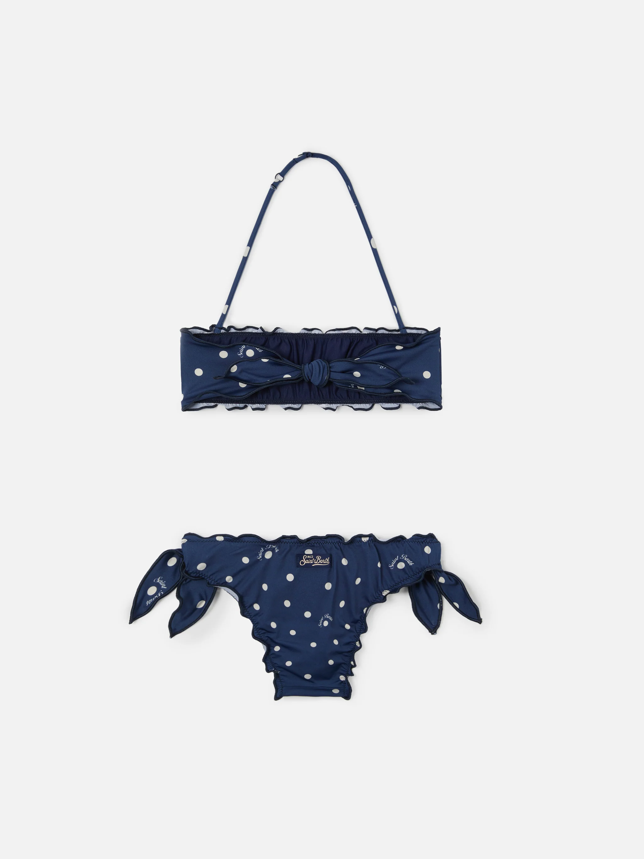 Bikini Emy navy a pois con bordi arricciati - Image 2