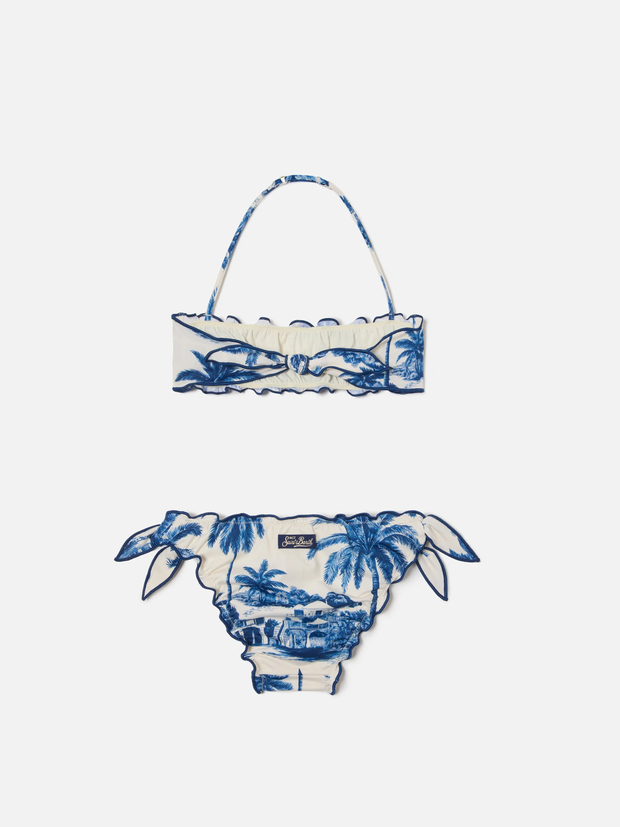 Bikini Emy con stampa toile de jouy blu - Image 2