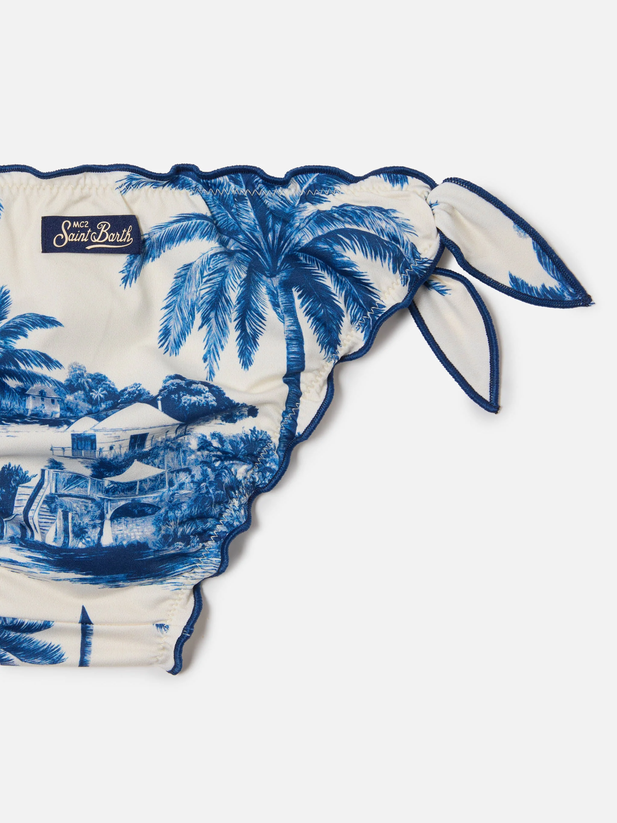 Bikini Emy con stampa toile de jouy blu - Image 3