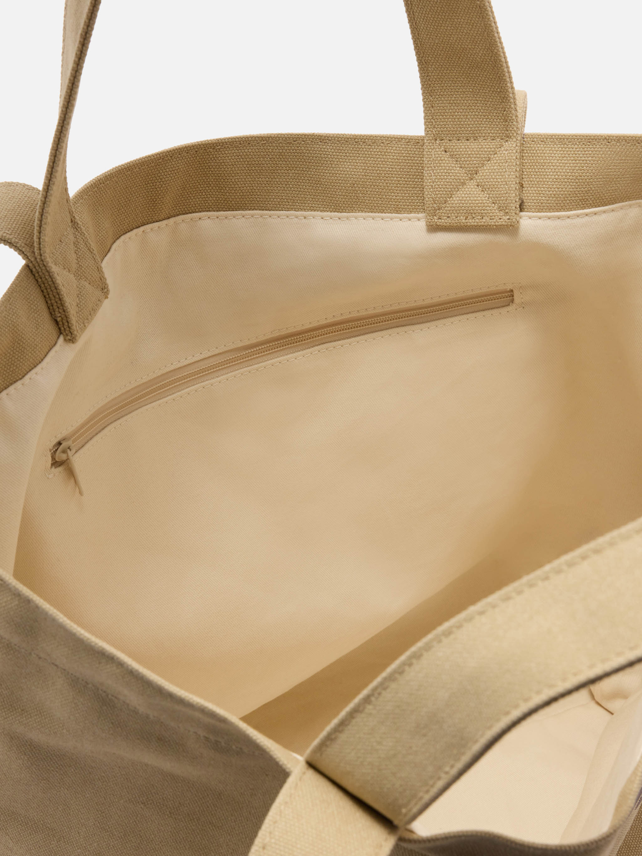 Borsa tote Essential Beach in cotone beige con logo ricamato - Image 4