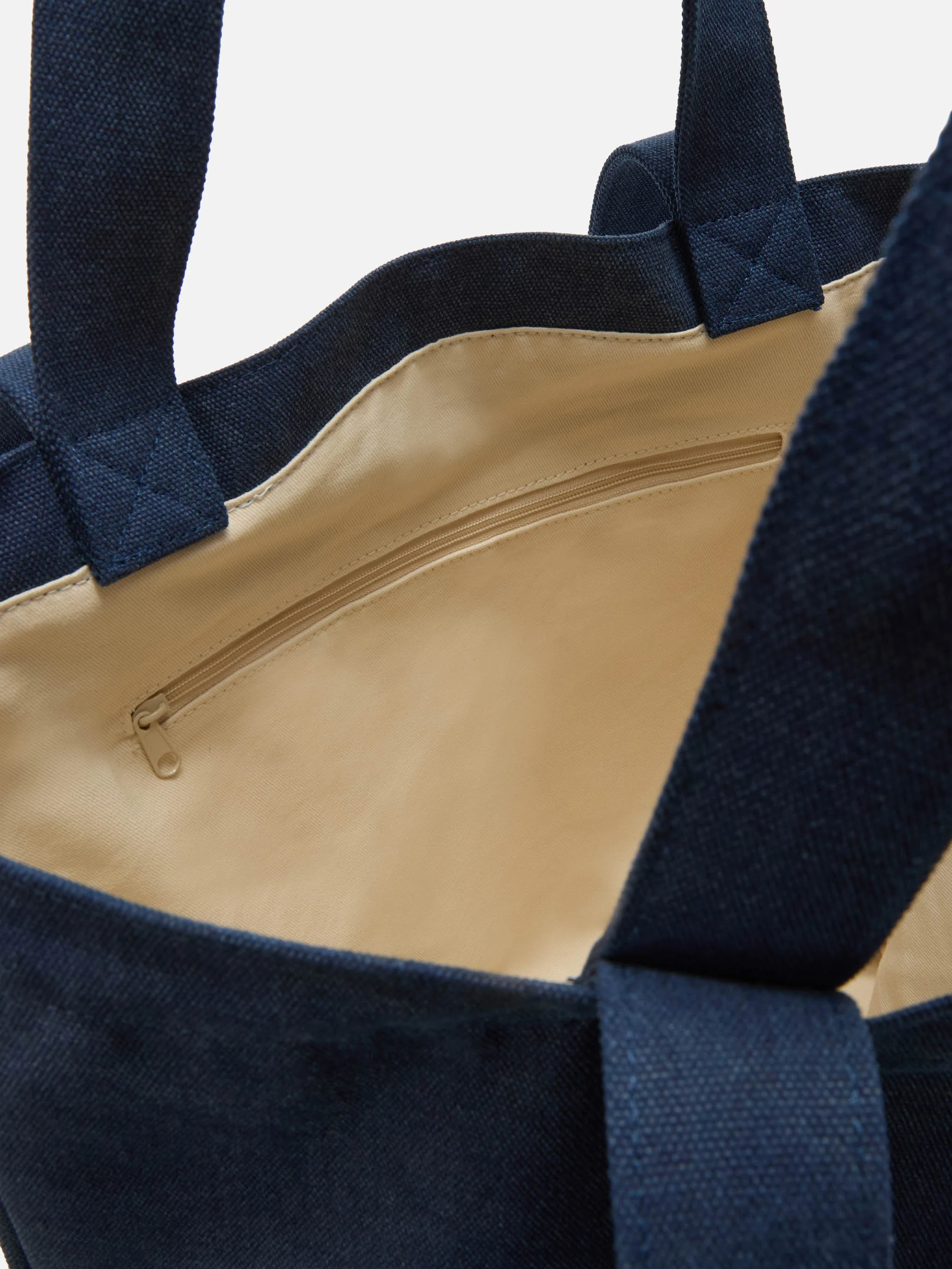 Borsa tote Essential Beach in cotone blu navy con logo ricamato - Image 4