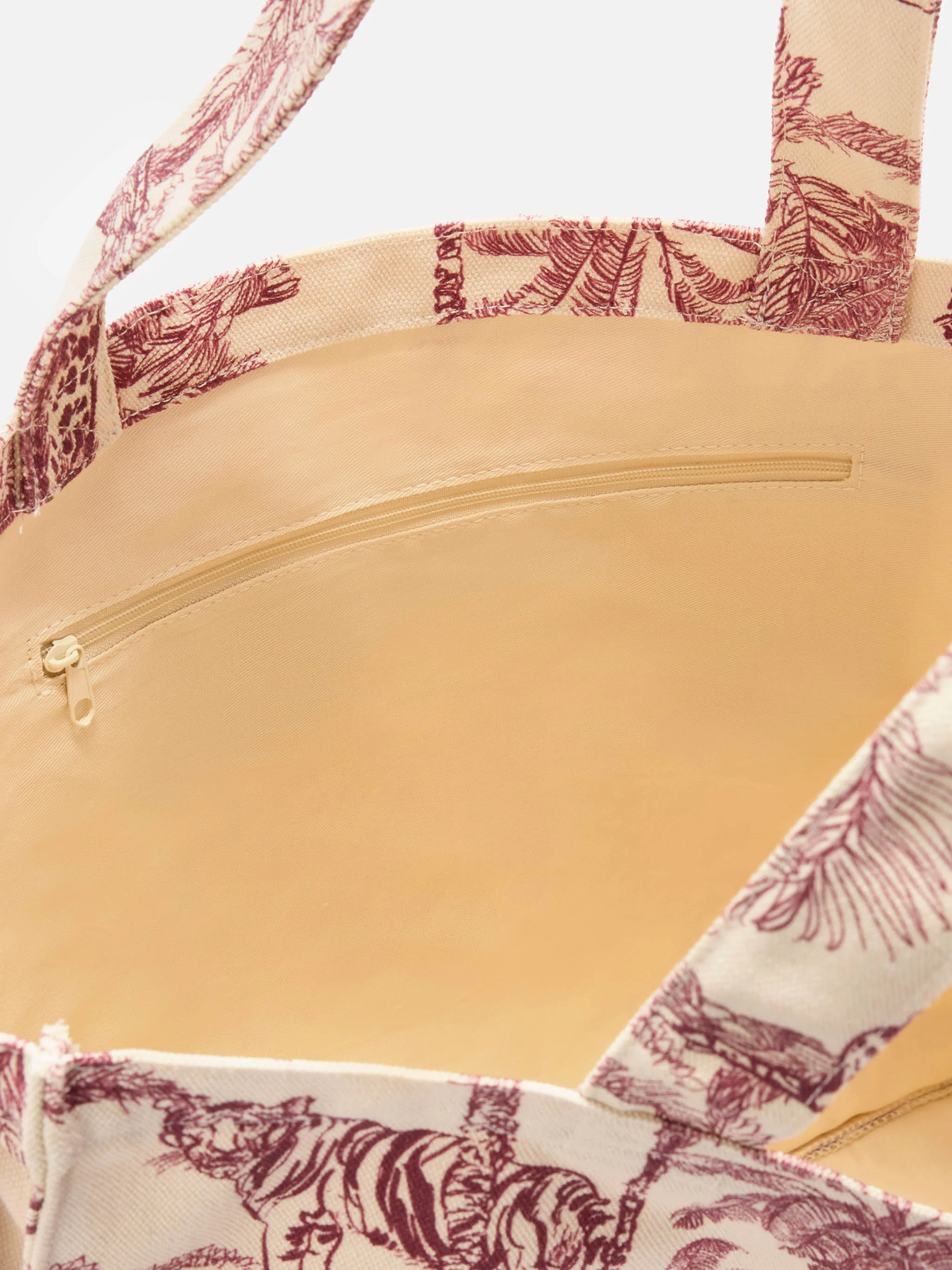 Borsa Essential in canvas con stampa toile de jouy bordeaux e logo stampato - Image 5