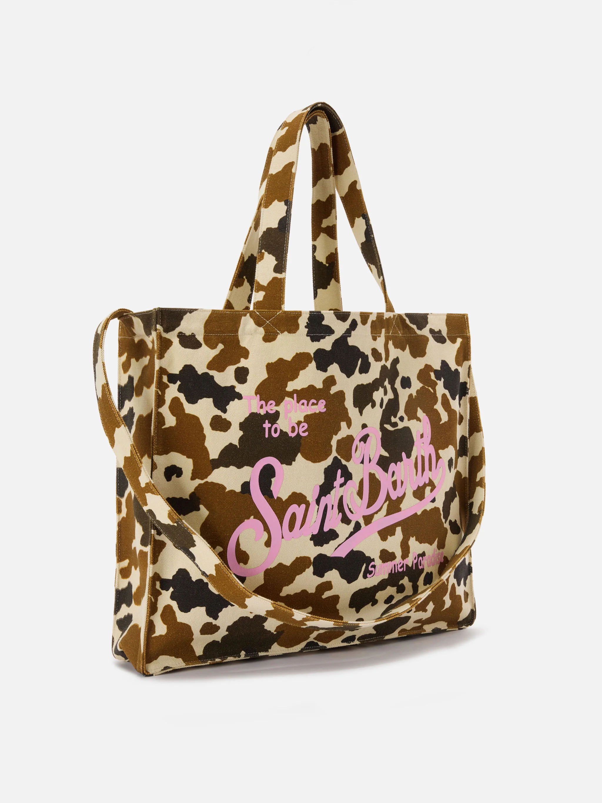 Borsa Essential in canvas con stampa muccata e logo stampato - Image 2