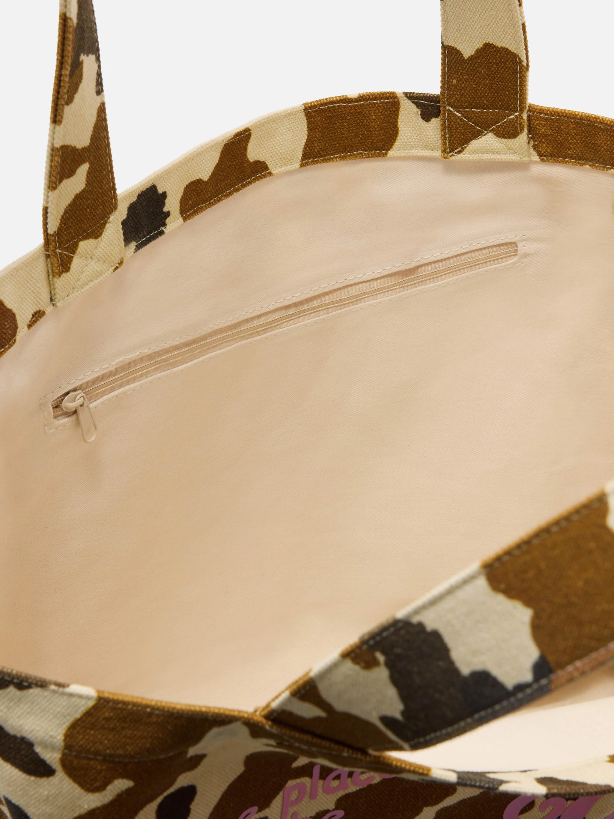 Borsa Essential in canvas con stampa muccata e logo stampato - Image 4