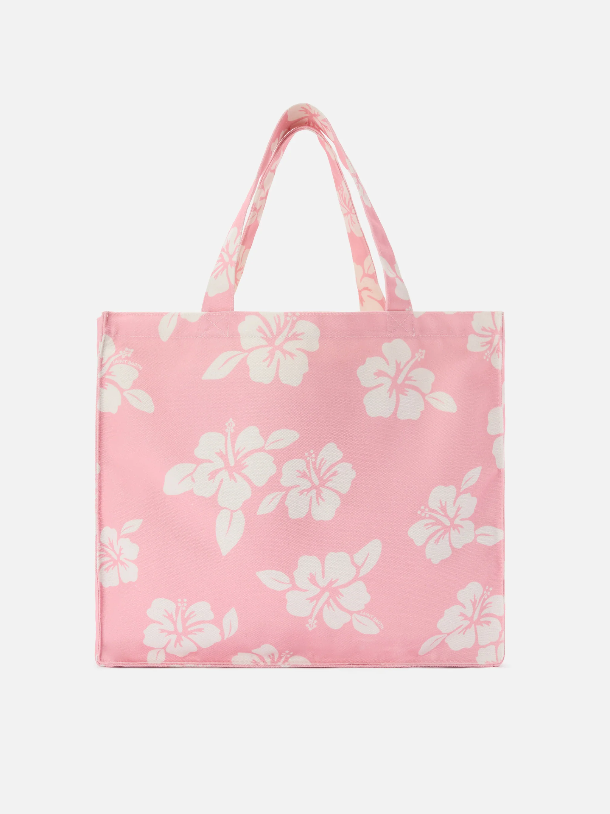 Borsa Essential in canvas con stampa hibiscus rosa e logo a contrasto - Image 4