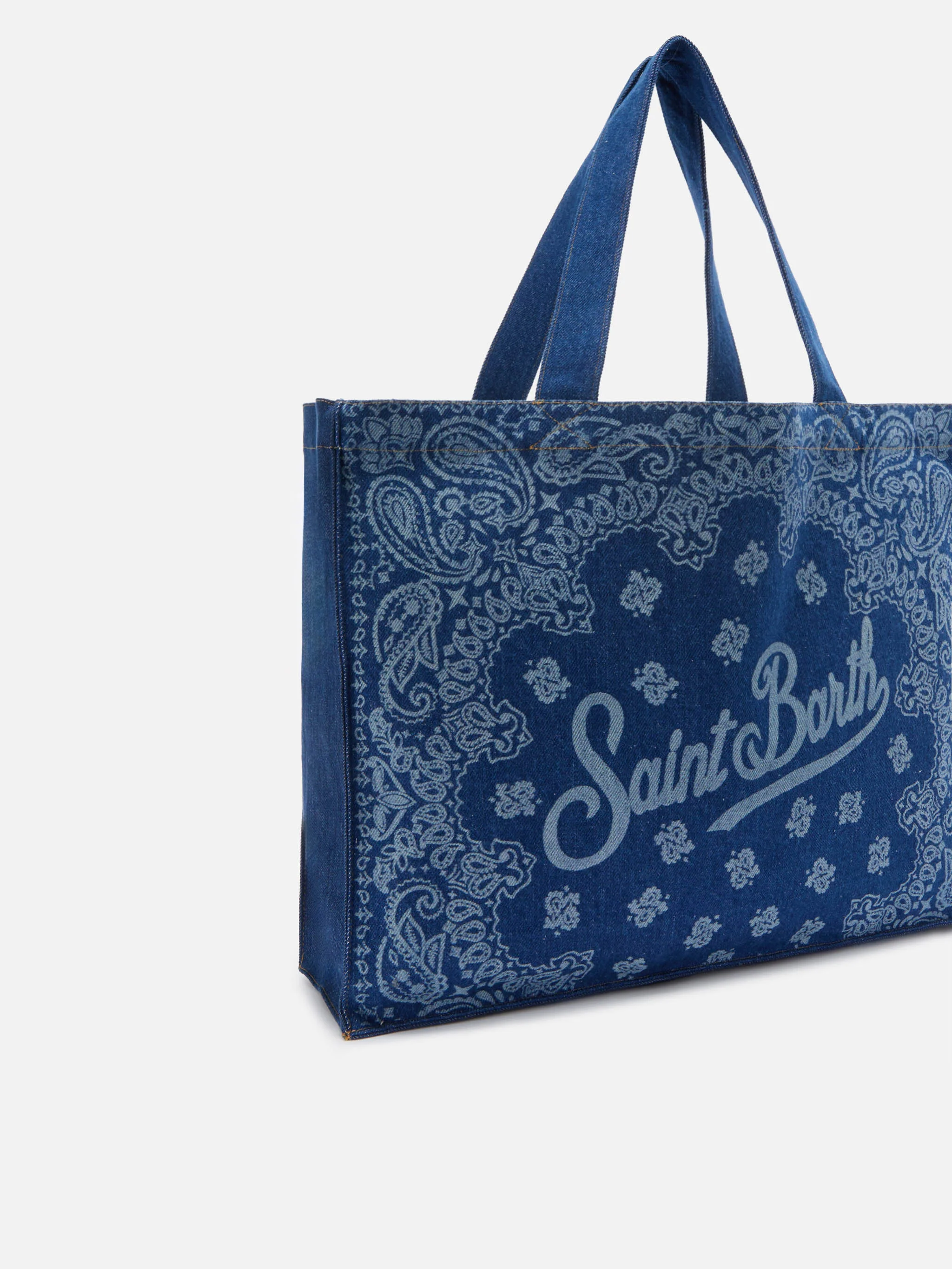 Borsa Essential in tessuto denim con stampa bandana e logo a contrasto - Image 2